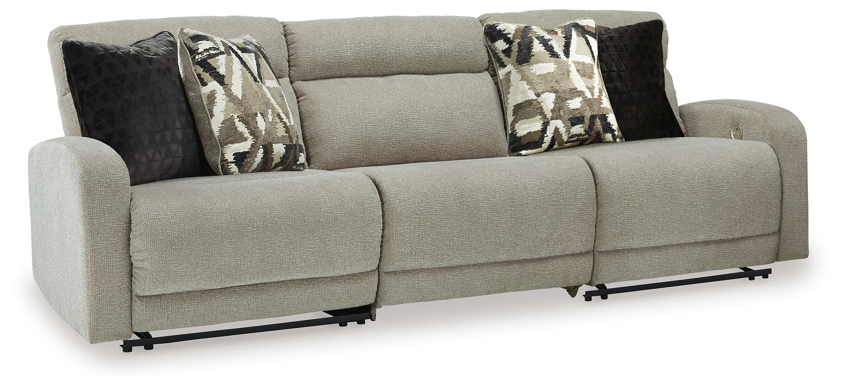 Sam's Furniture - Ashley Furniture - Colleyville Sectional - 7-Piece Power Reclining Sectional with Chaise / Stone - 54405S32