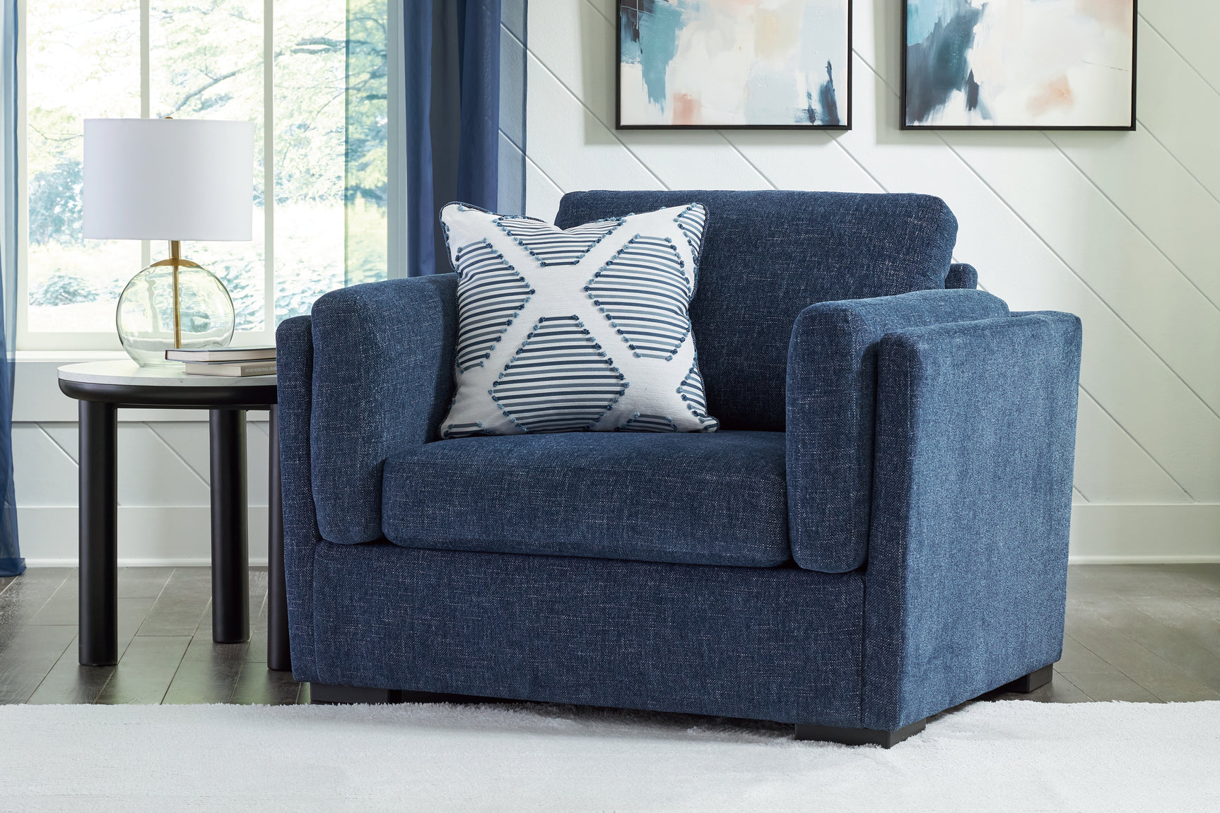 Sam's Furniture - Ashley Furniture - Evansley Living Room - Chair and a Half / Navy - 5450223