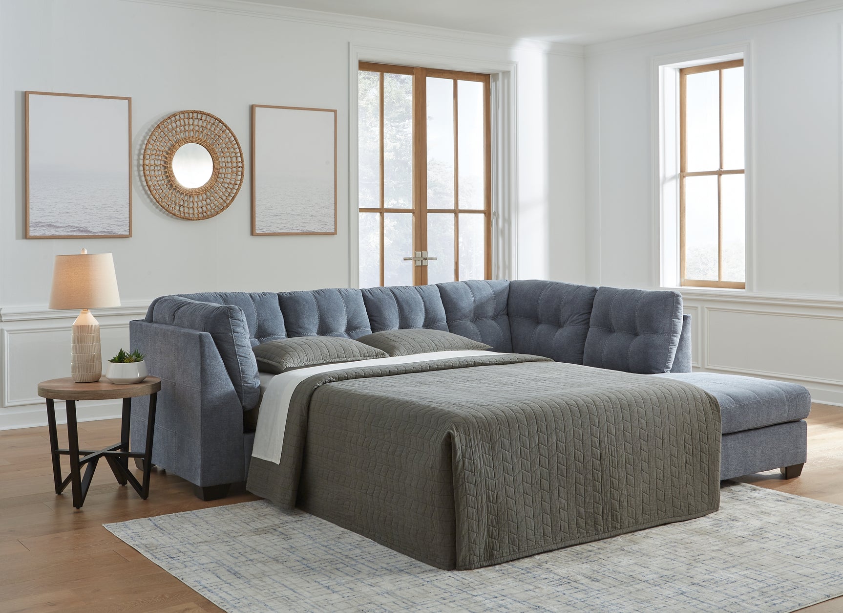 Sam's Furniture - Ashley Furniture - Marleton Sectional - 2-Piece Sleeper Sectional with Chaise / Denim - 55303S4