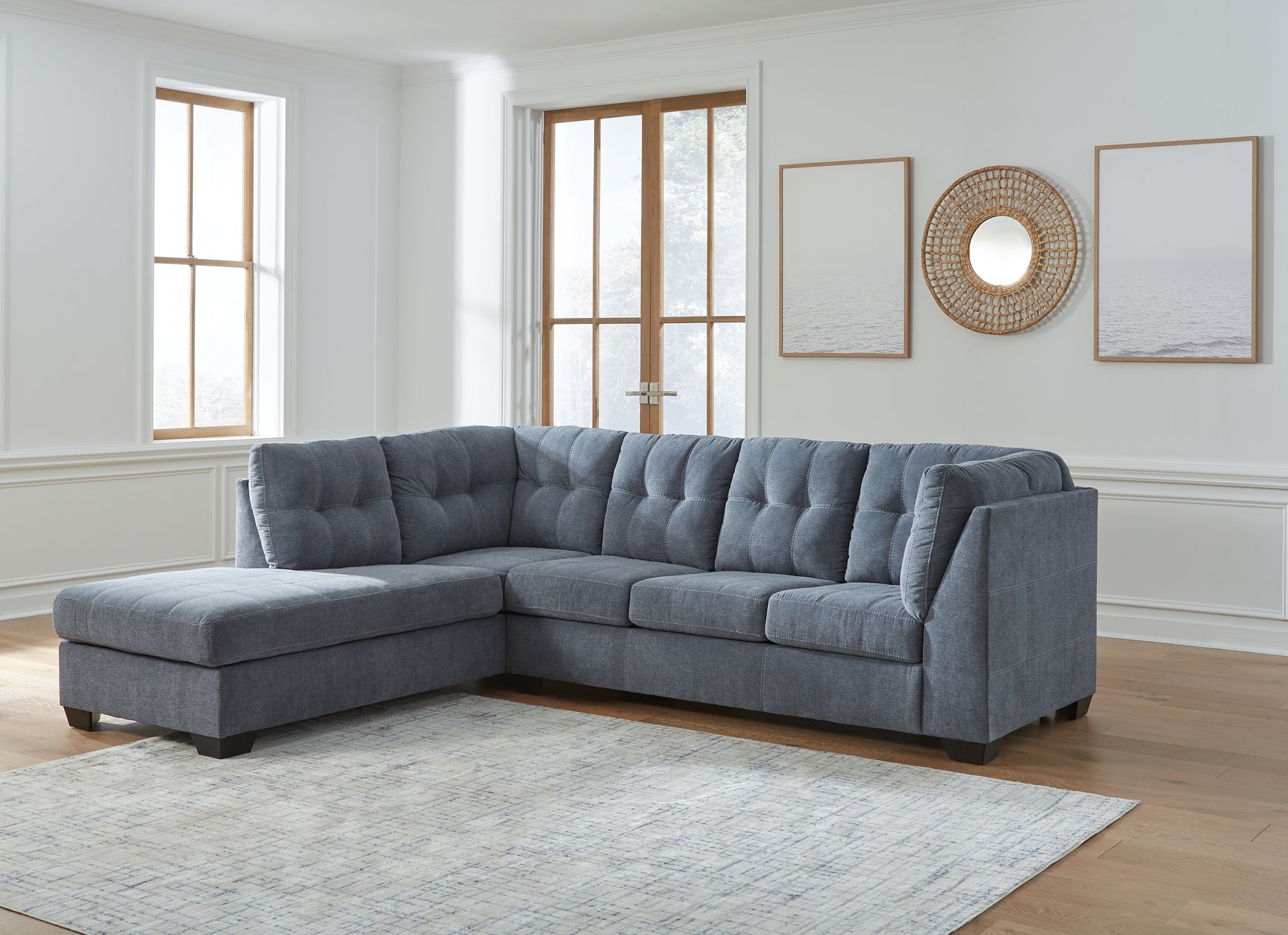 Sam's Furniture - Ashley Furniture - Marleton Sectional - RAF 2-Piece Sectional with Chaise / Denim - 55303S1