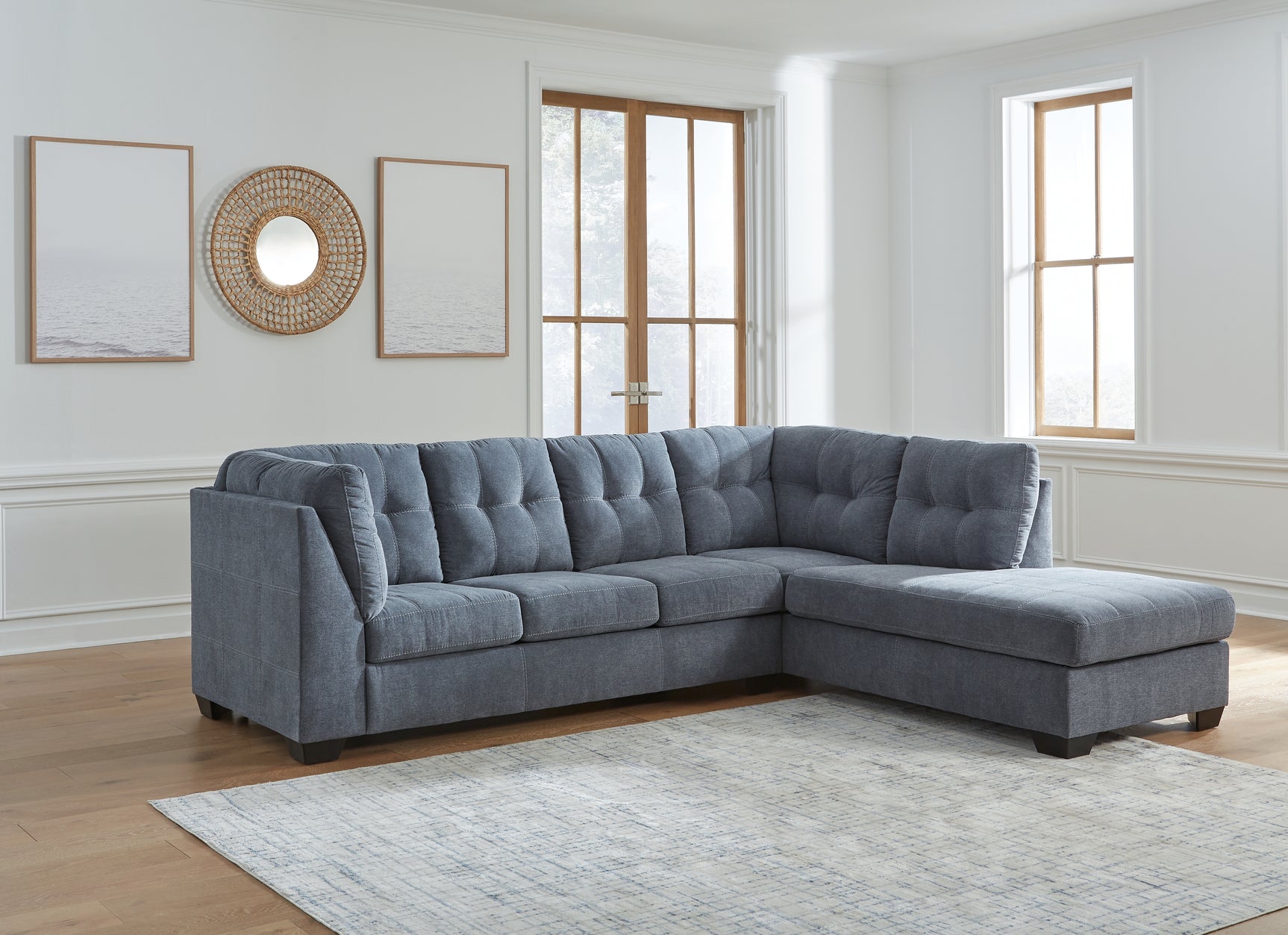 Sam's Furniture - Ashley Furniture - Marleton Sectional - LAF 2-Piece Sectional with Chaise / Denim - 55303S2