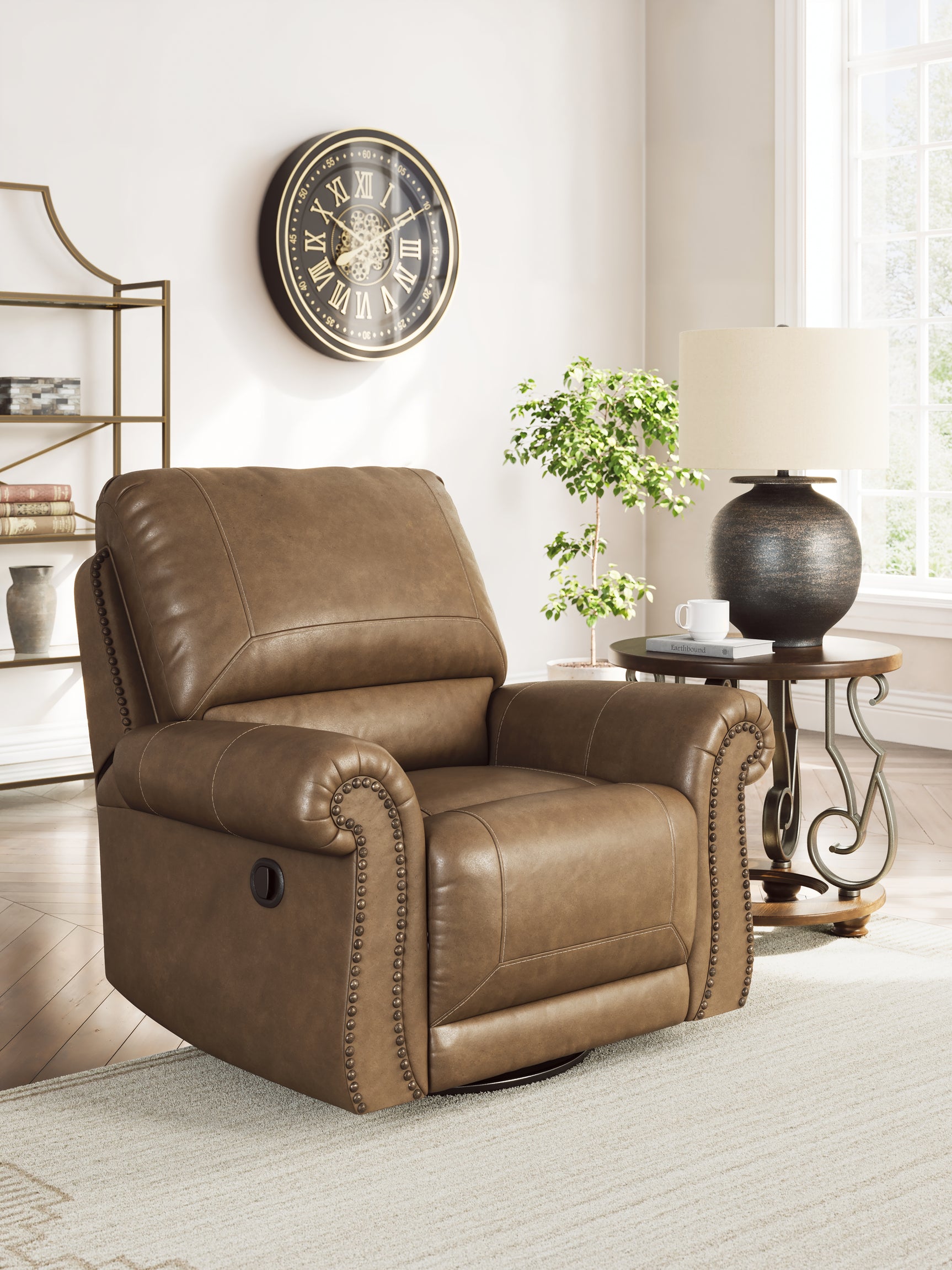 Sam's Furniture - Ashley Furniture - Chasemore Living Room - Swivel Glider Recliner / Earth - PC5590261