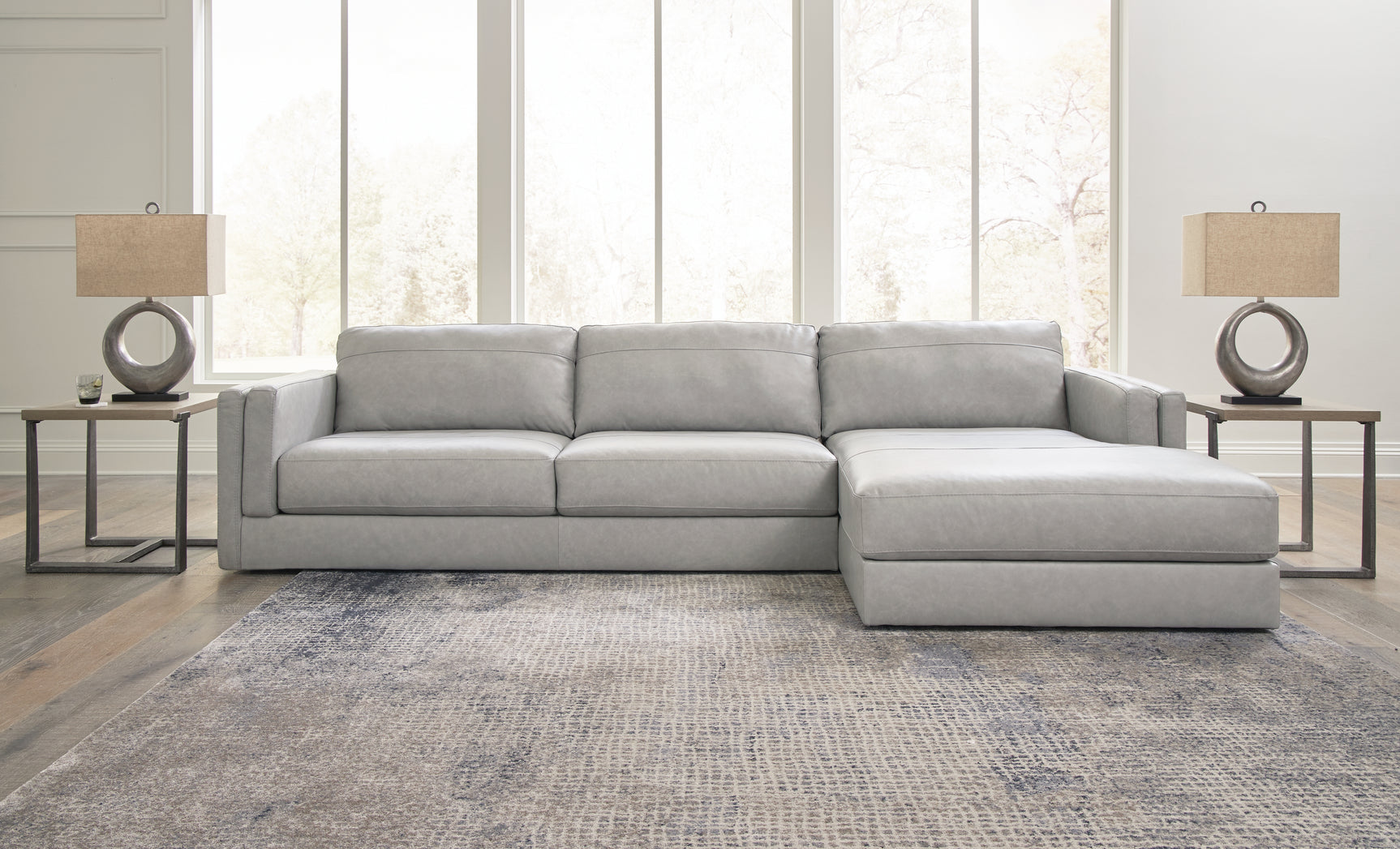 Sam's Furniture - Ashley Furniture - Amiata Sectional - LAF 2-Piece Sectional with Chaise / Glacier - 57404S2