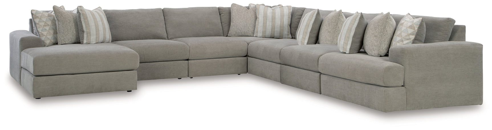 Sam's Furniture - Ashley Furniture - Avaliyah Sectional - RAF 7-Piece Sectional with Chaise / Ash - 58103S9