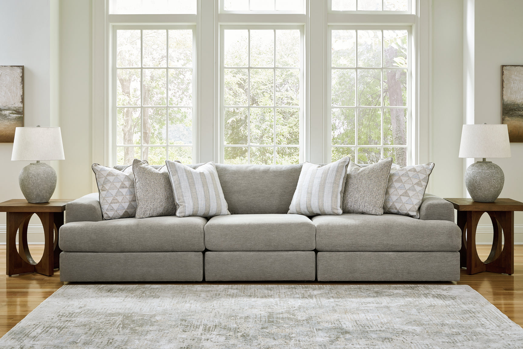 Sam's Furniture - Ashley Furniture - Avaliyah Sectional - RAF 3-Piece Sectional Sofa / Ash - 58103S2
