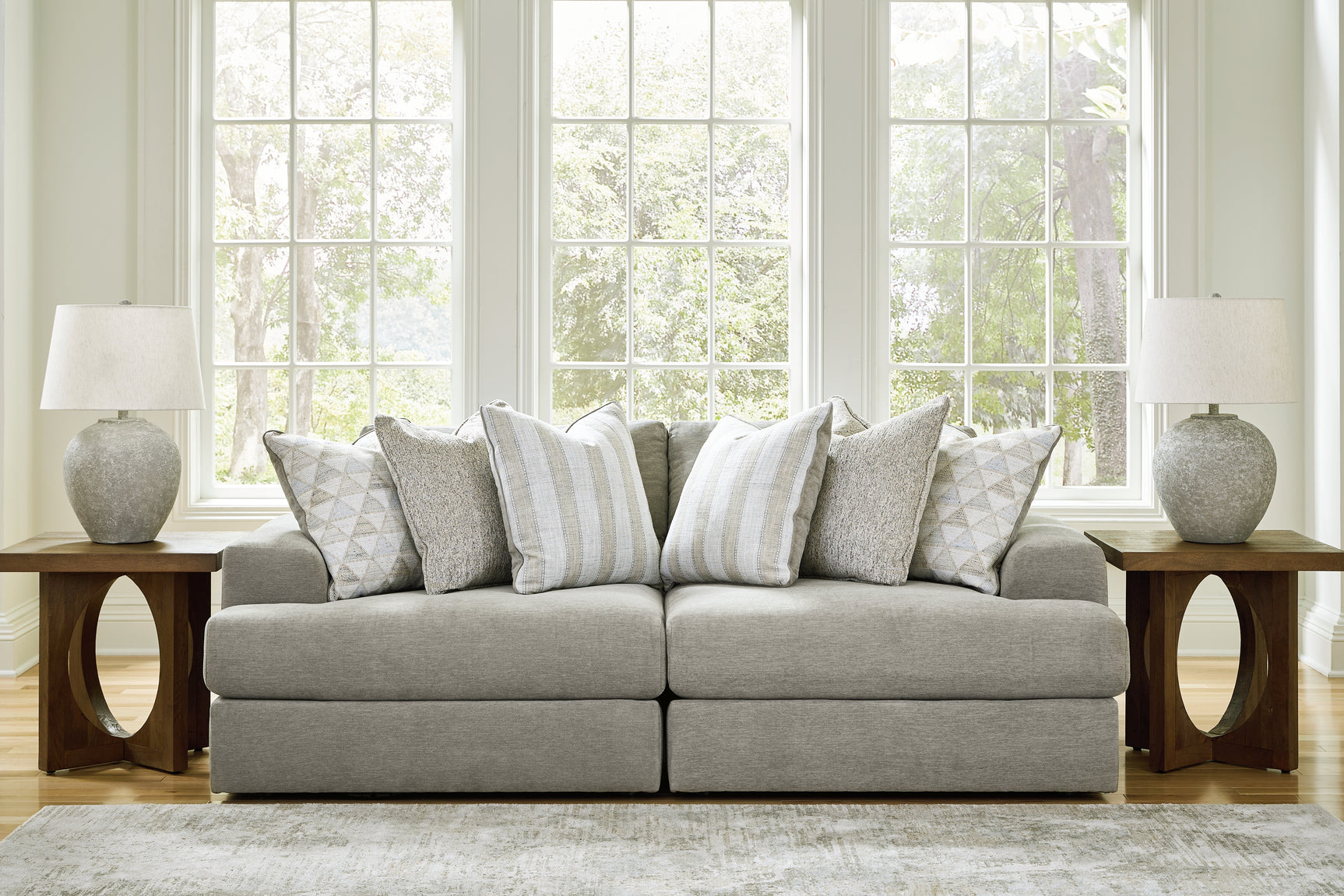Sam's Furniture - Ashley Furniture - Avaliyah Sectional - RAF 2-Piece Sectional Loveseat / Ash - 58103S1
