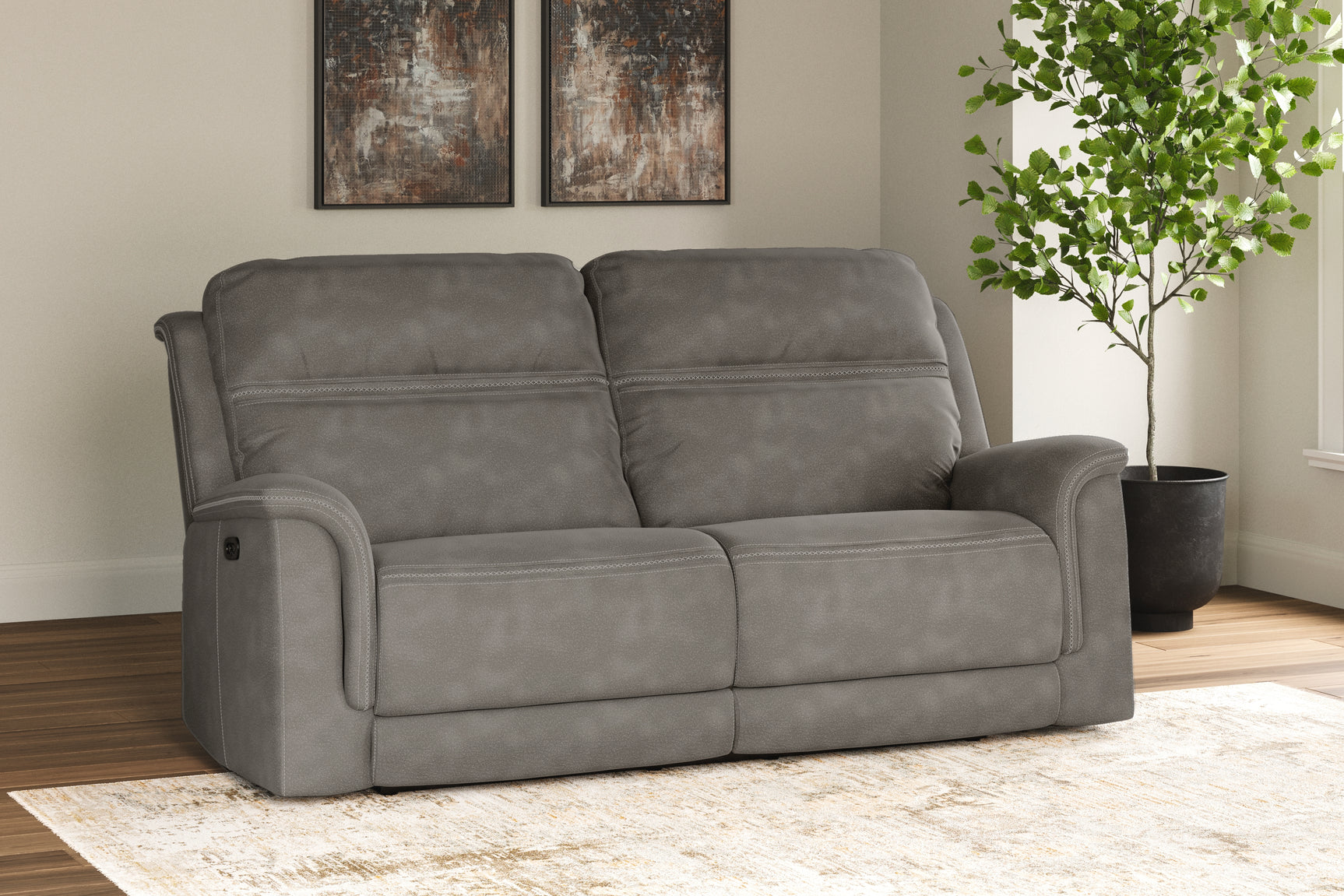 Sam's Furniture - Ashley Furniture - Next-Gen DuraPella Living Room - 2 Seat PWR REC Sofa ADJ HDREST / Slate - 5930147