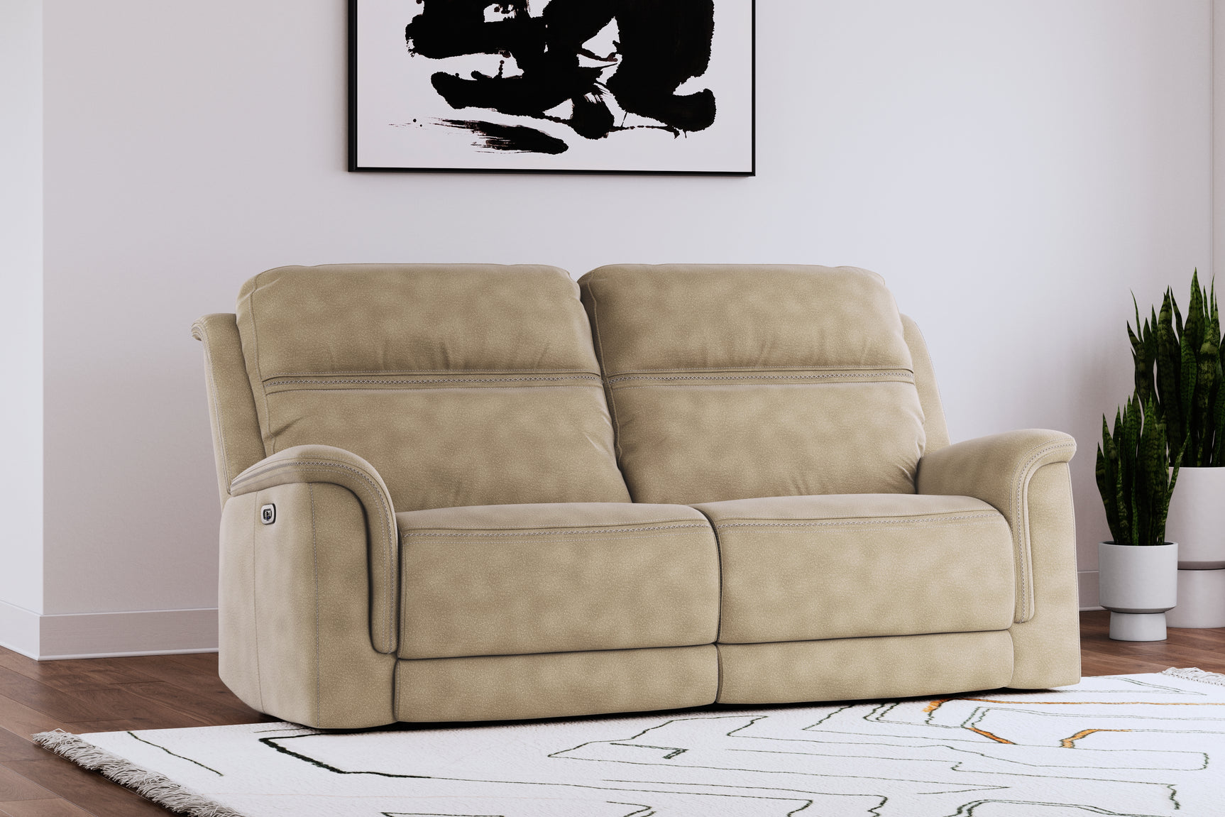 Sam's Furniture - Ashley Furniture - Next-Gen DuraPella Living Room - 2 Seat PWR REC Sofa ADJ HDREST / Sand - 5930247