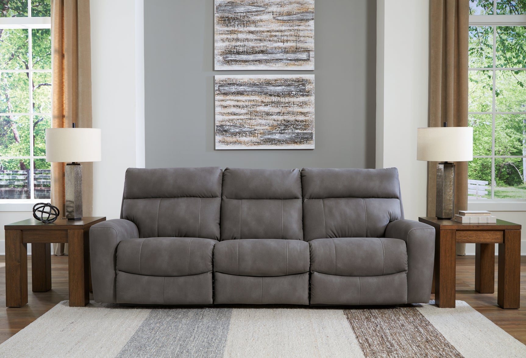 Sam's Furniture - Ashley Furniture - Next-Gen DuraPella Sectional - 3-Piece Power Reclining Sectional Sofa / Slate - 61003S2