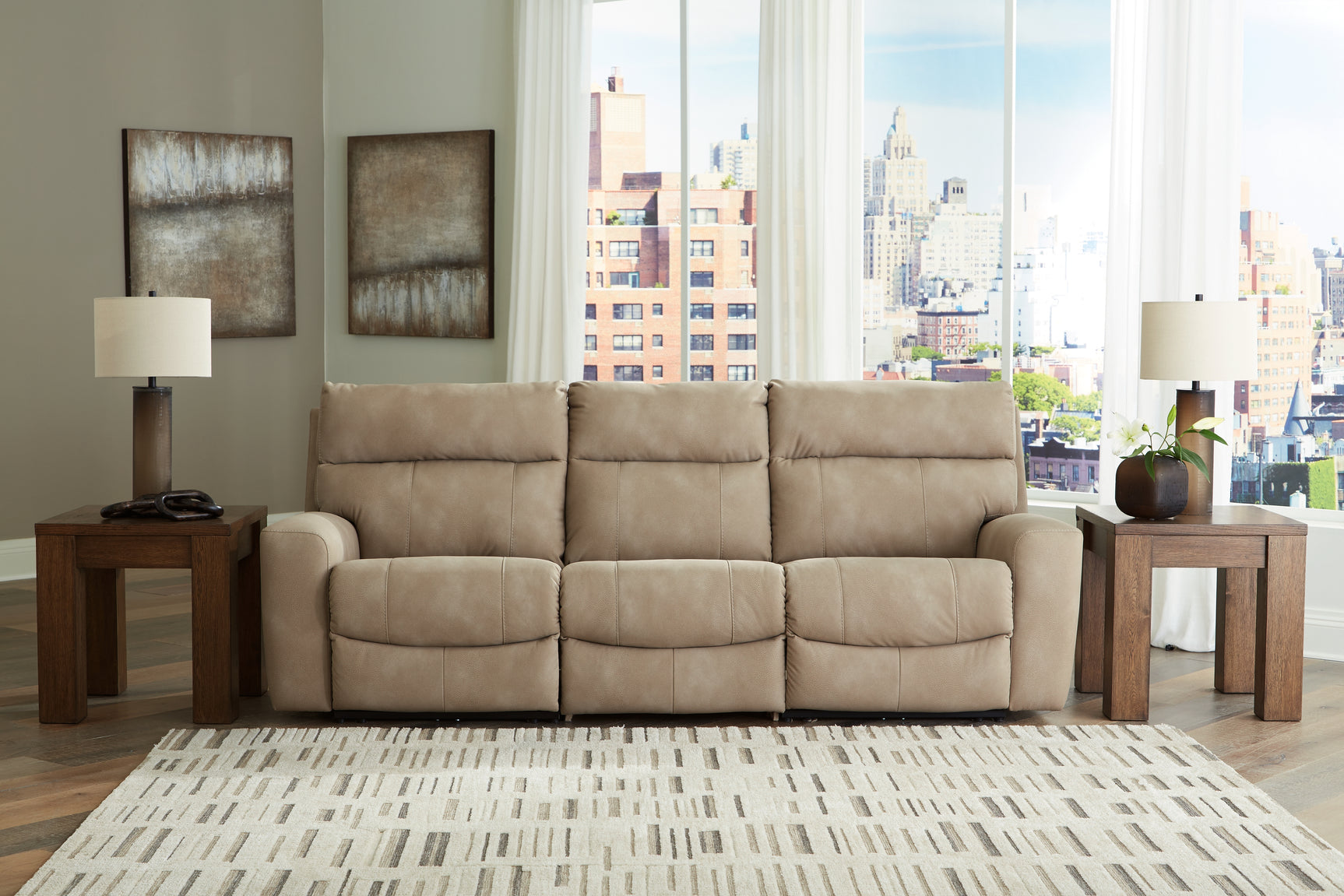 Sam's Furniture - Ashley Furniture - Next-Gen DuraPella Sectional - 3-Piece Power Reclining Sectional Sofa / Sand - 61004S2