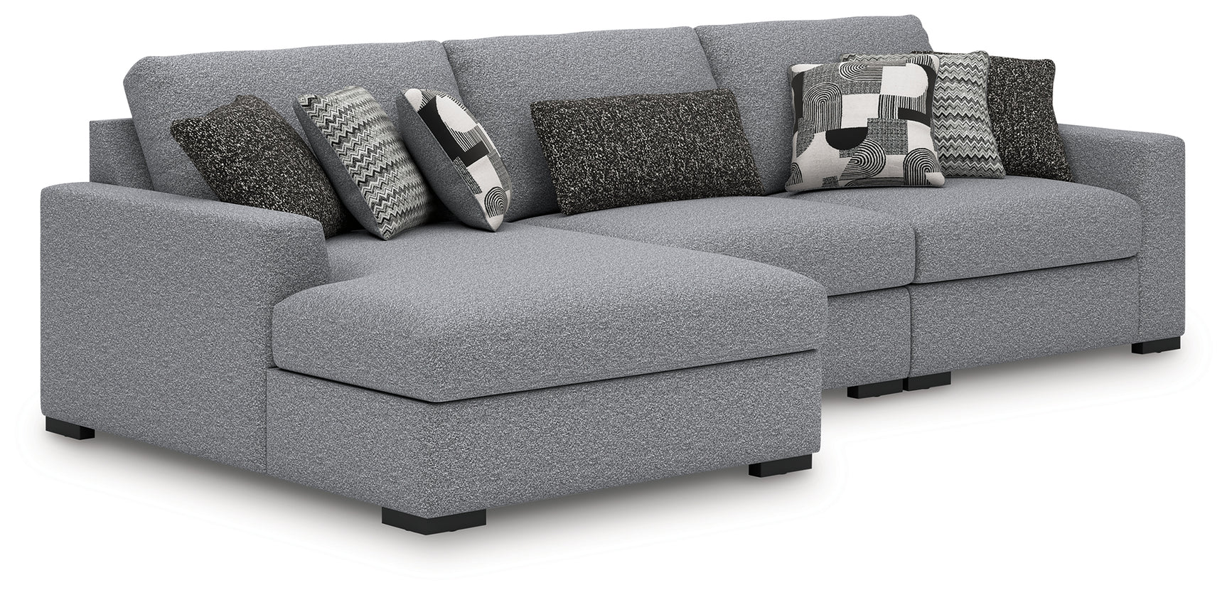 Sam's Furniture - Ashley Furniture - Bealton Sectional - RAF 3-Piece Sectional with Chaise / Salt and Pepper - 61305S4
