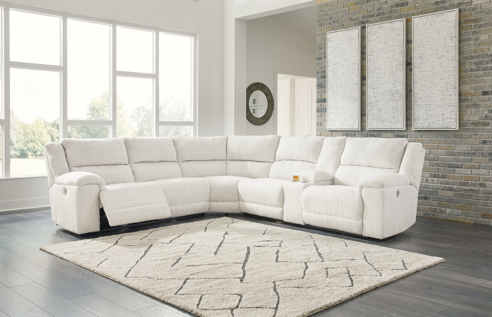 Sam's Furniture - Ashley Furniture - Keensburg Sectional - 3-Piece Power Reclining Sectional / Linen - 61807S2