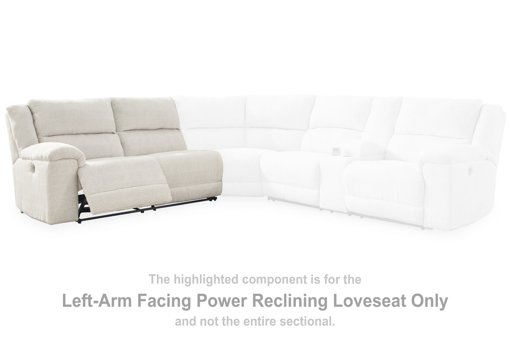 Sam's Furniture - Ashley Furniture - Keensburg Sectional - LAF Reclining Power Loveseat / Linen - 6180763