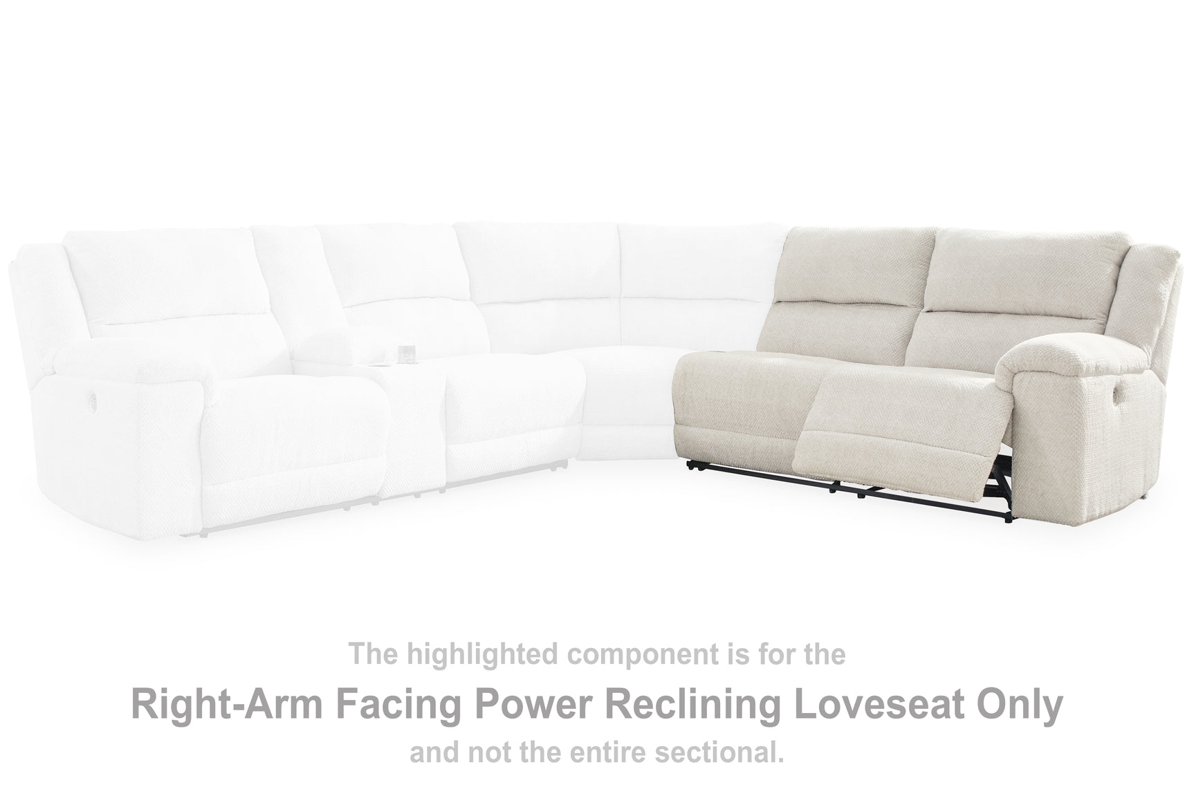 Sam's Furniture - Ashley Furniture - Keensburg Sectional - RAF Reclining Power Loveseat / Linen - 6180775