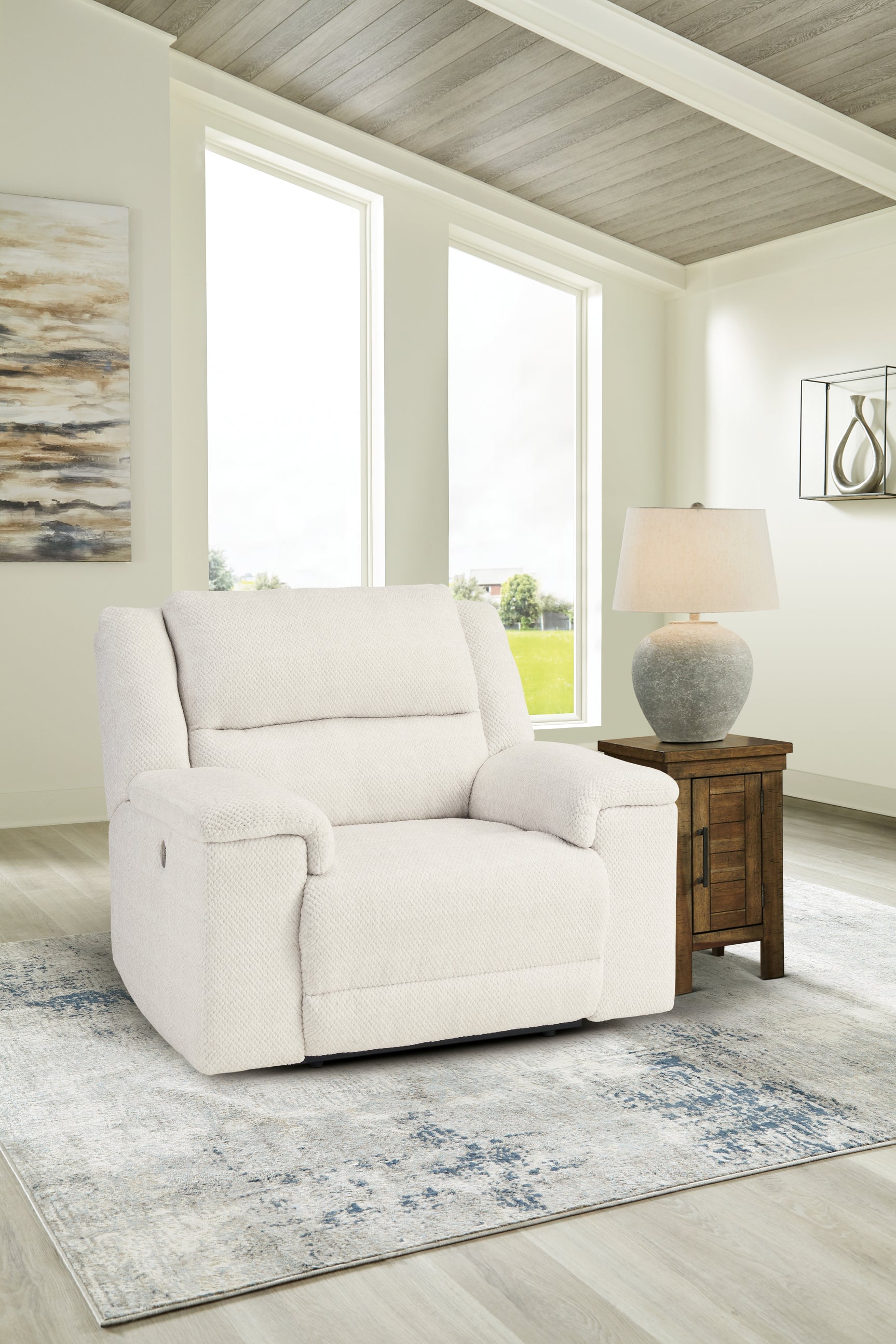 Sam's Furniture - Ashley Furniture - Keensburg Living Room - Wide Seat Power Recliner / Linen - 6180782