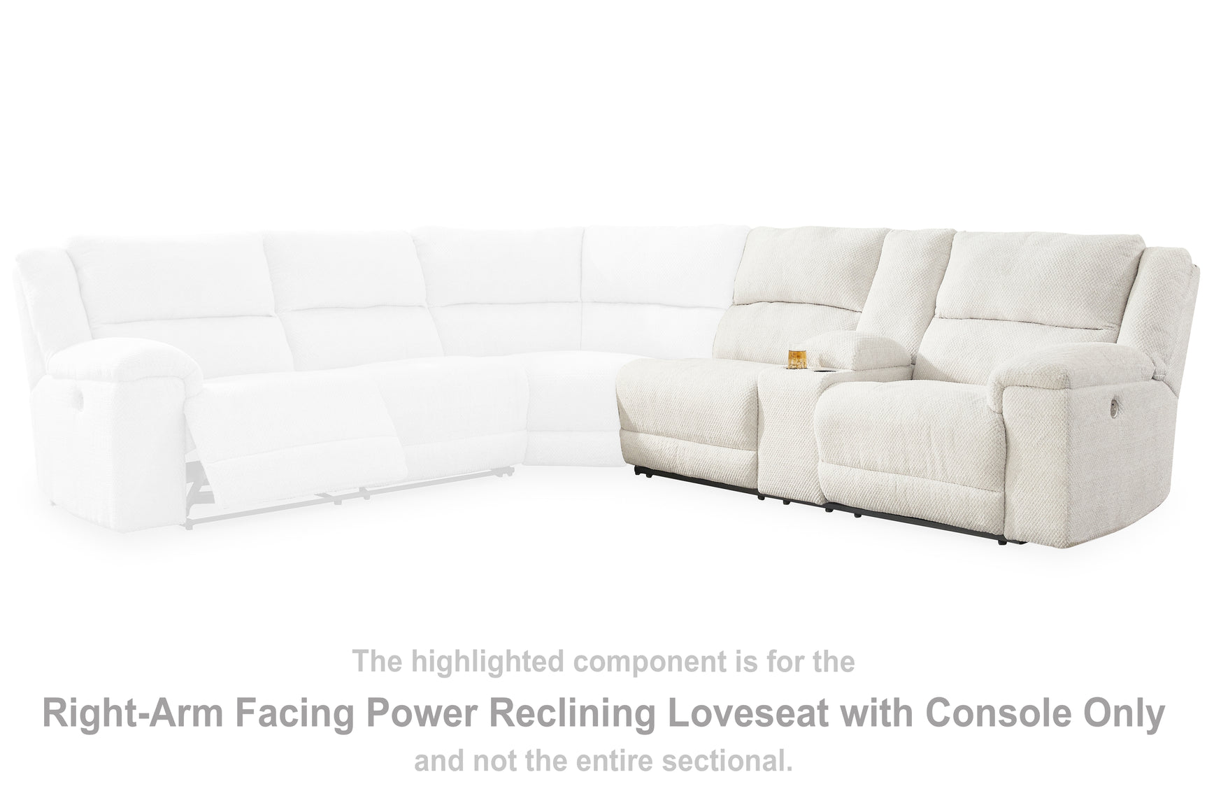 Sam's Furniture - Ashley Furniture - Keensburg Sectional - RAF DBL REC PWR CON Loveseat / Linen - 6180790