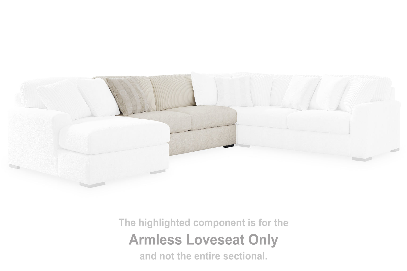Sam's Furniture - Ashley Furniture - Chessington Sectional - Armless Loveseat / Ivory - 6190434