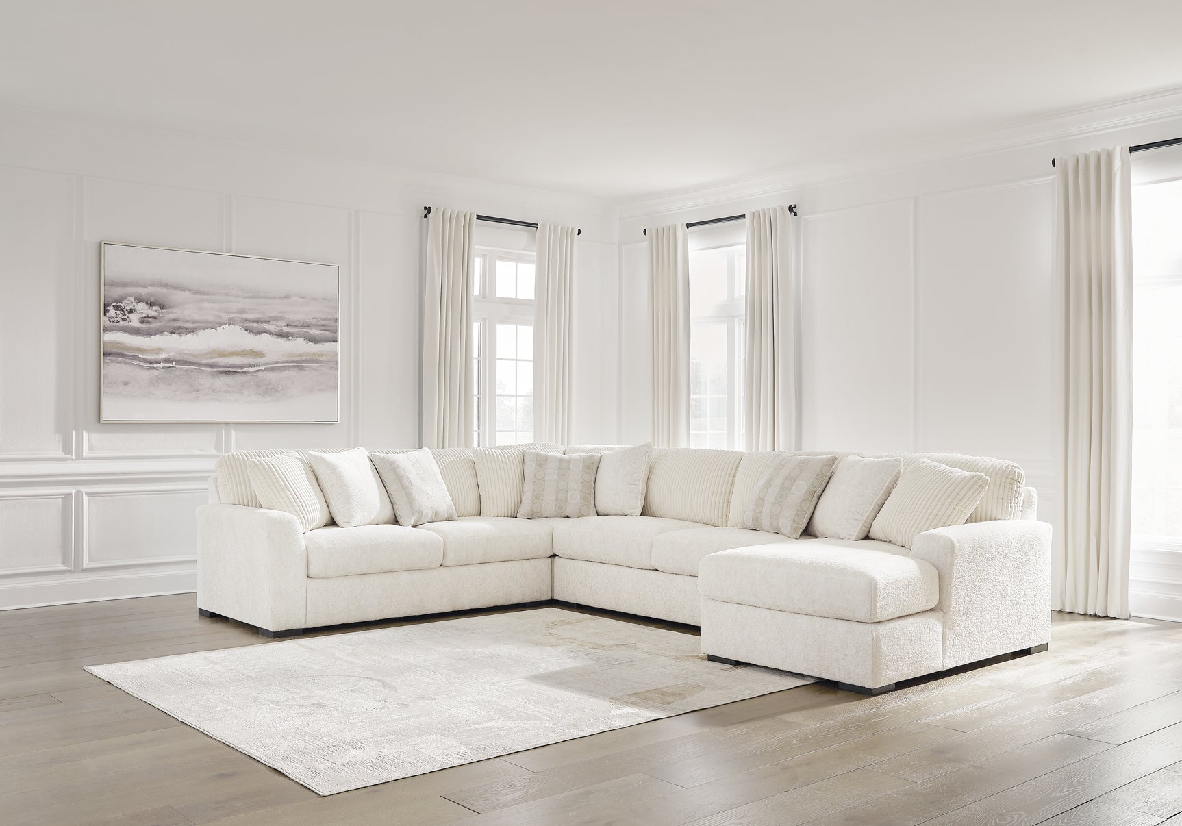 Sam's Furniture - Ashley Furniture - Chessington Sectional - LAF 4-Piece Sectional with Chaise / Ivory - 61904S4