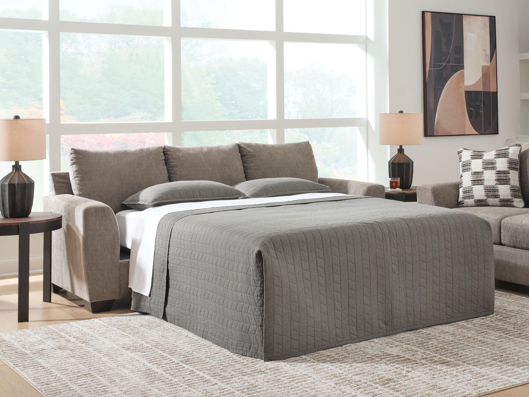 Sam's Furniture - Ashley Furniture - Loreo Living Room - Queen Sofa Sleeper / Truffle - 6310239