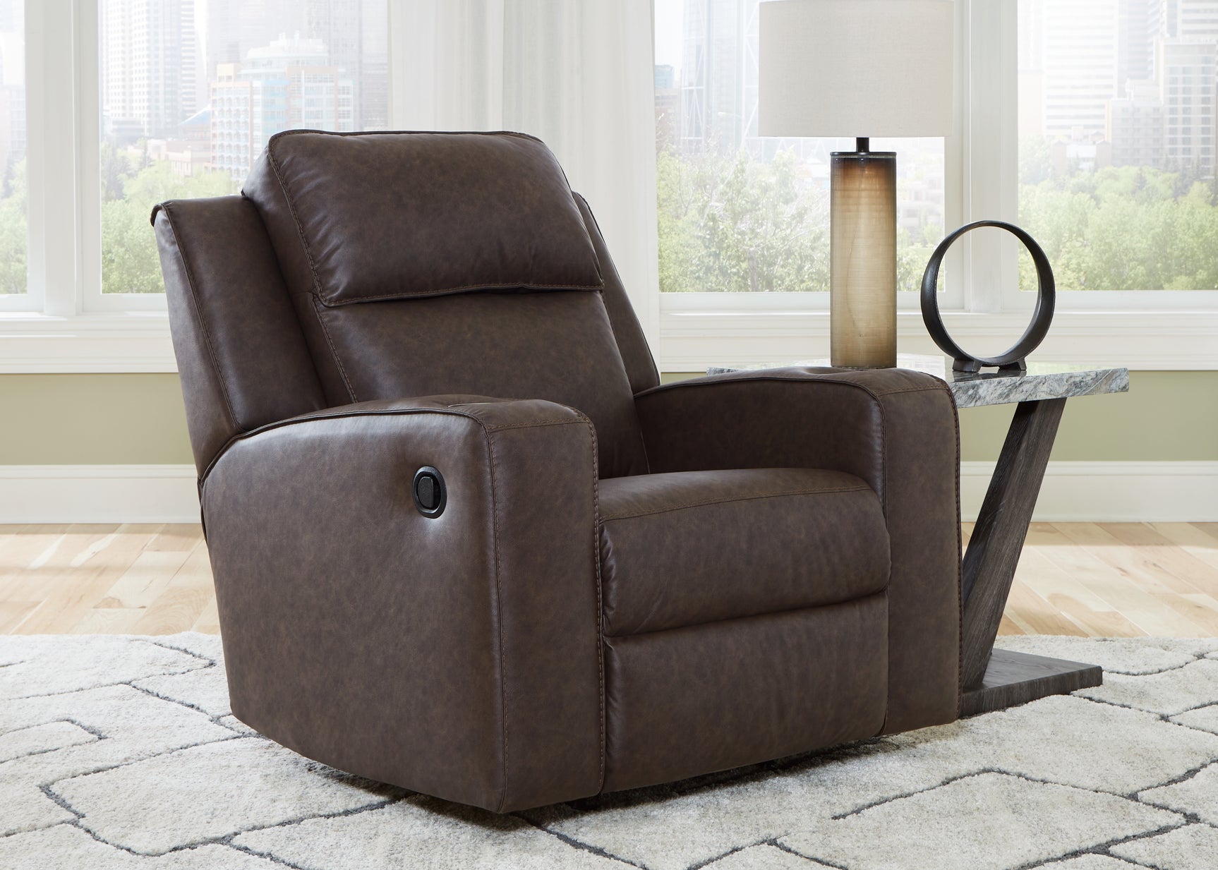 Sam's Furniture - Ashley Furniture - Lavenhorne Living Room - Rocker Recliner / Umber - 6330625