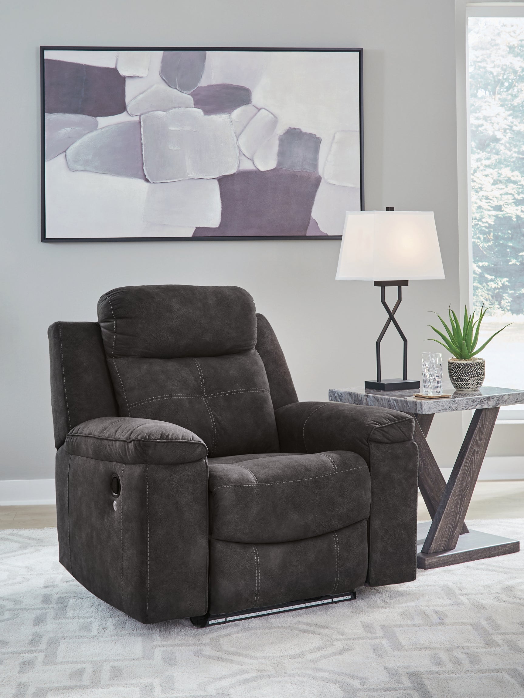 Sam's Furniture - Ashley Furniture - Brysonview Living Room - Zero Wall Recliner / Charcoal - 6360529