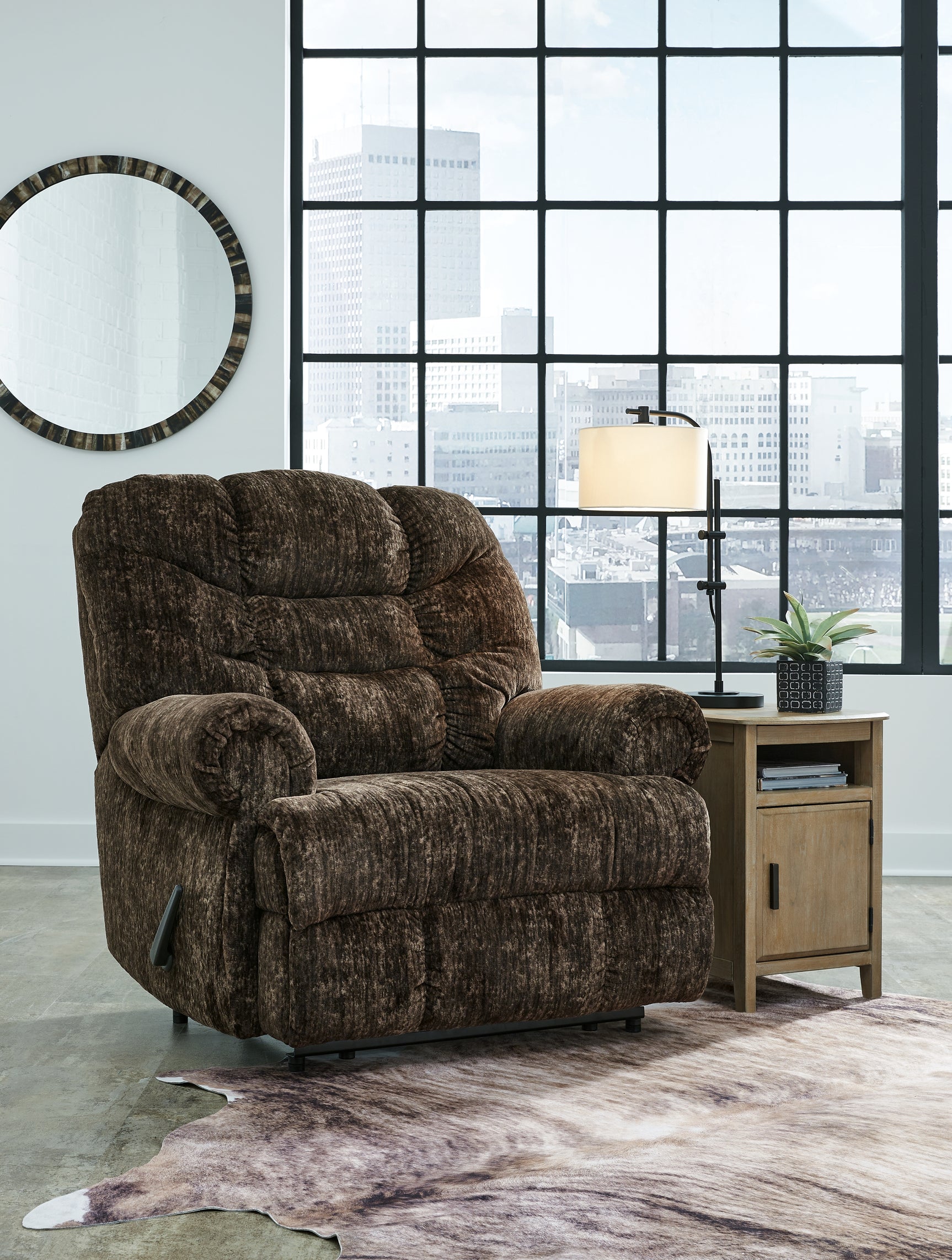 Sam's Furniture - Ashley Furniture - Movie Man Living Room - Zero Wall Recliner / Chocolate - 6380229