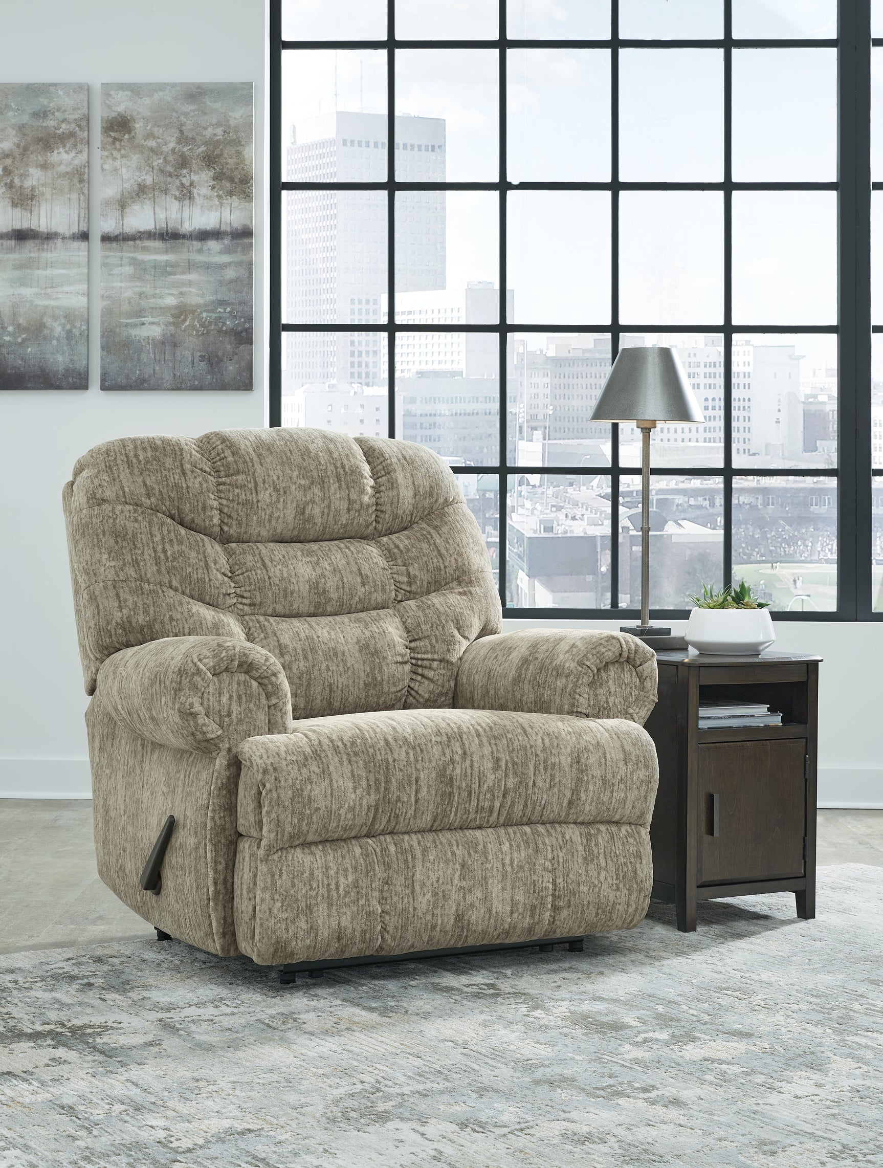Sam's Furniture - Ashley Furniture - Movie Man Living Room - Zero Wall Recliner / Taupe - 6380329