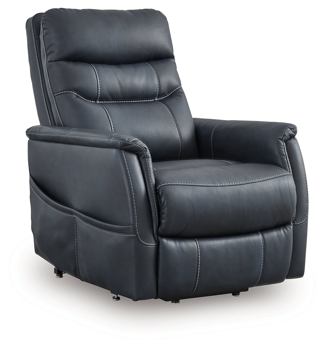 Sam's Furniture - Ashley Furniture - Strawbill Living Room - Power Lift Recliner / Sapphire - 6391012