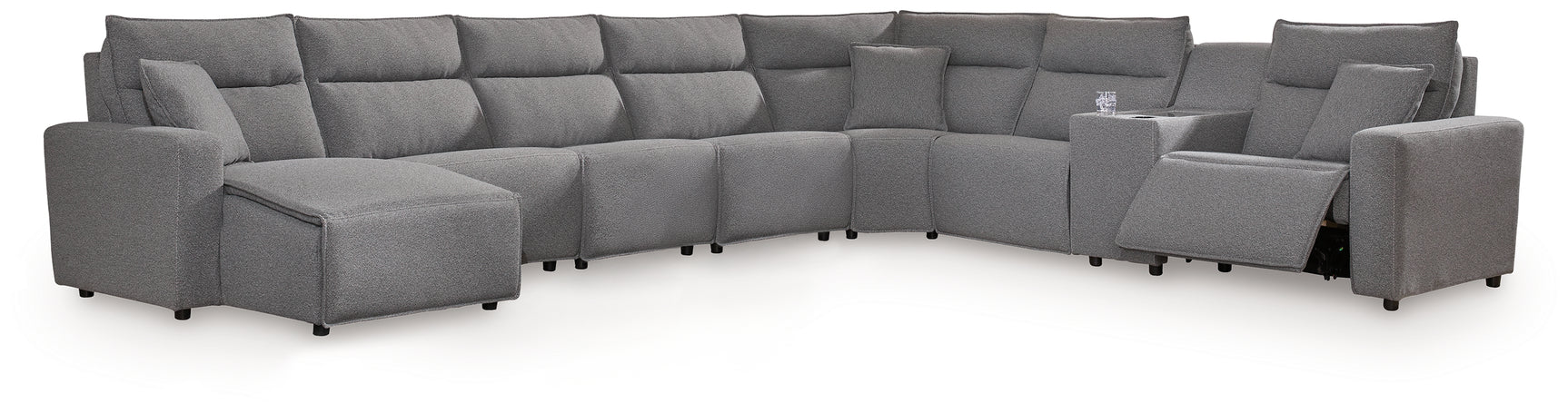 Sam's Furniture - Ashley Furniture - ModMax II Sectional - 8-Piece Power Reclining Sectional with Console / Salt and Pepper - 65906S47