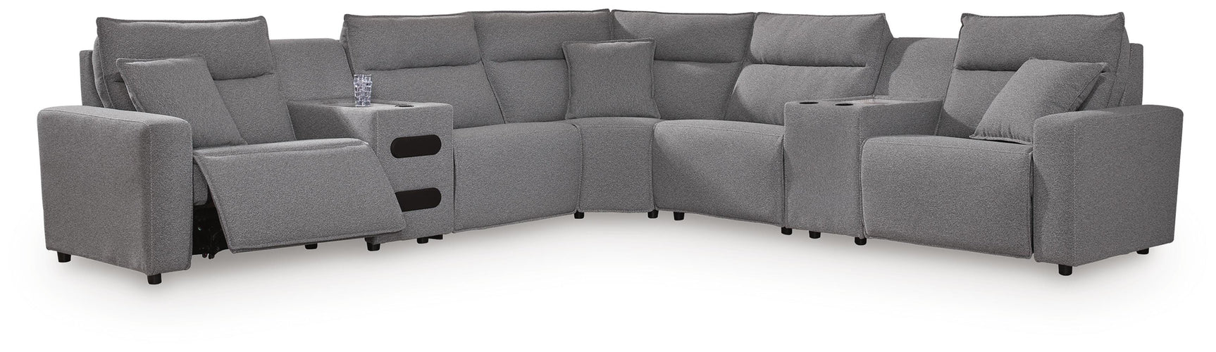 Sam's Furniture - Ashley Furniture - Modmax II 7-Piece Power Reclining Sectional with Audio Consoles - 7-Piece Power Reclining Sectional with Audio Consoles - 65906S48