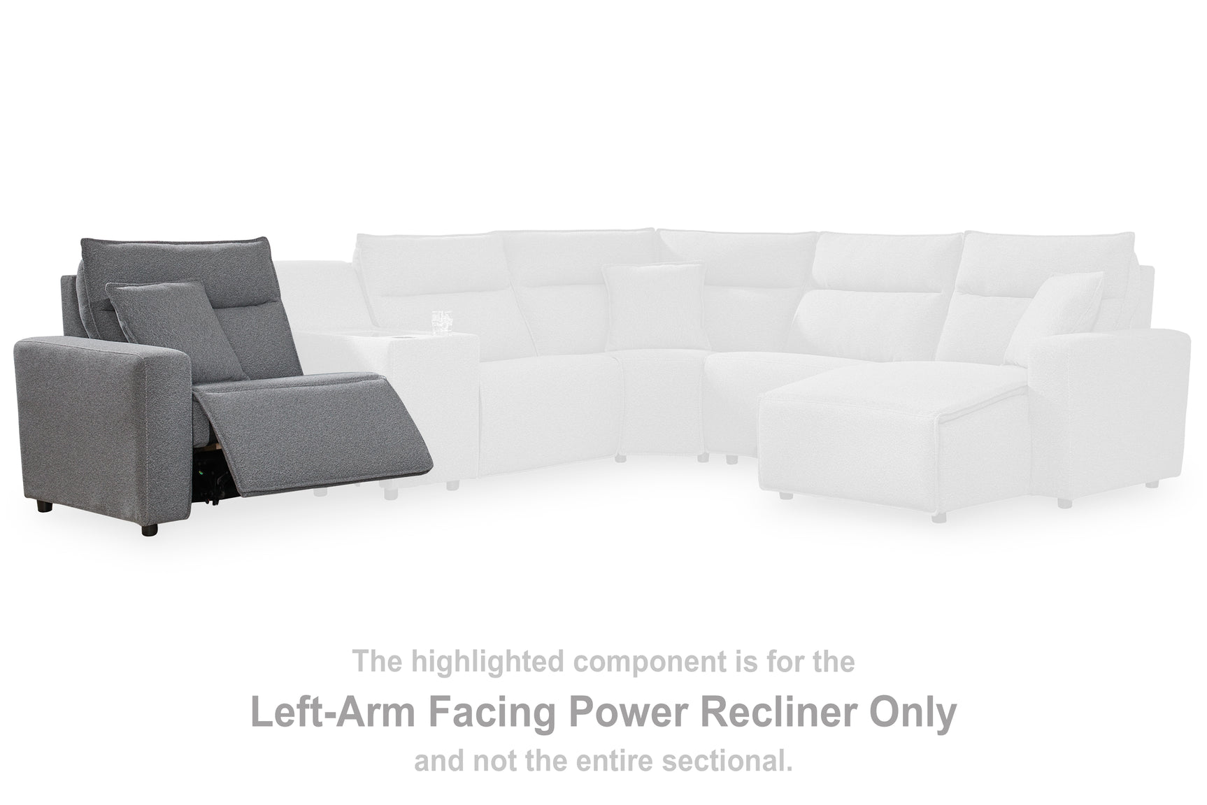 Sam's Furniture - Ashley Furniture - ModMax II Sectional - LAF Zero Wall Power Recliner / Salt and Pepper - 6590658
