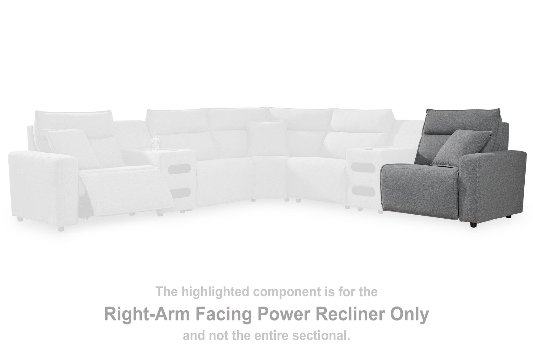 Sam's Furniture - Ashley Furniture - ModMax II Sectional - RAF Zero Wall Power Recliner / Salt and Pepper - 6590662