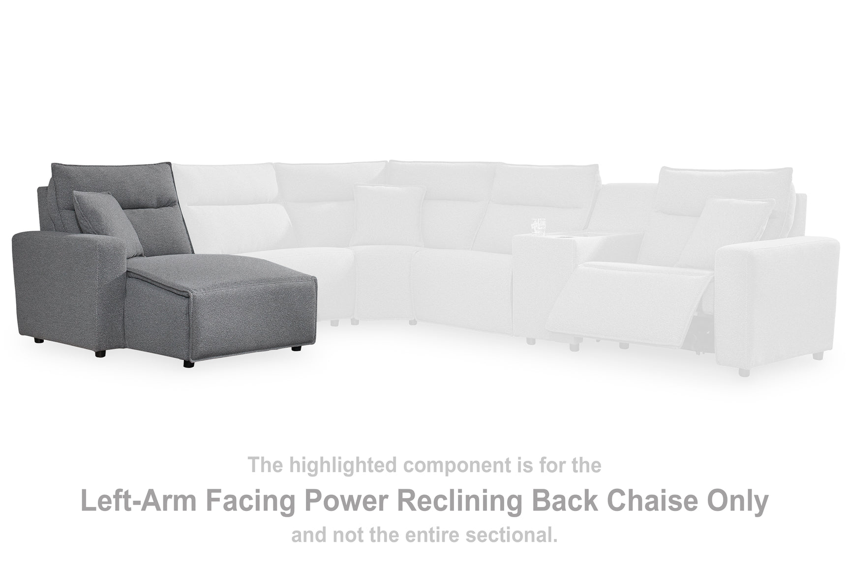 Sam's Furniture - Ashley Furniture - ModMax II Sectional - LAF Press Back Power Chaise / Salt and Pepper - 6590679