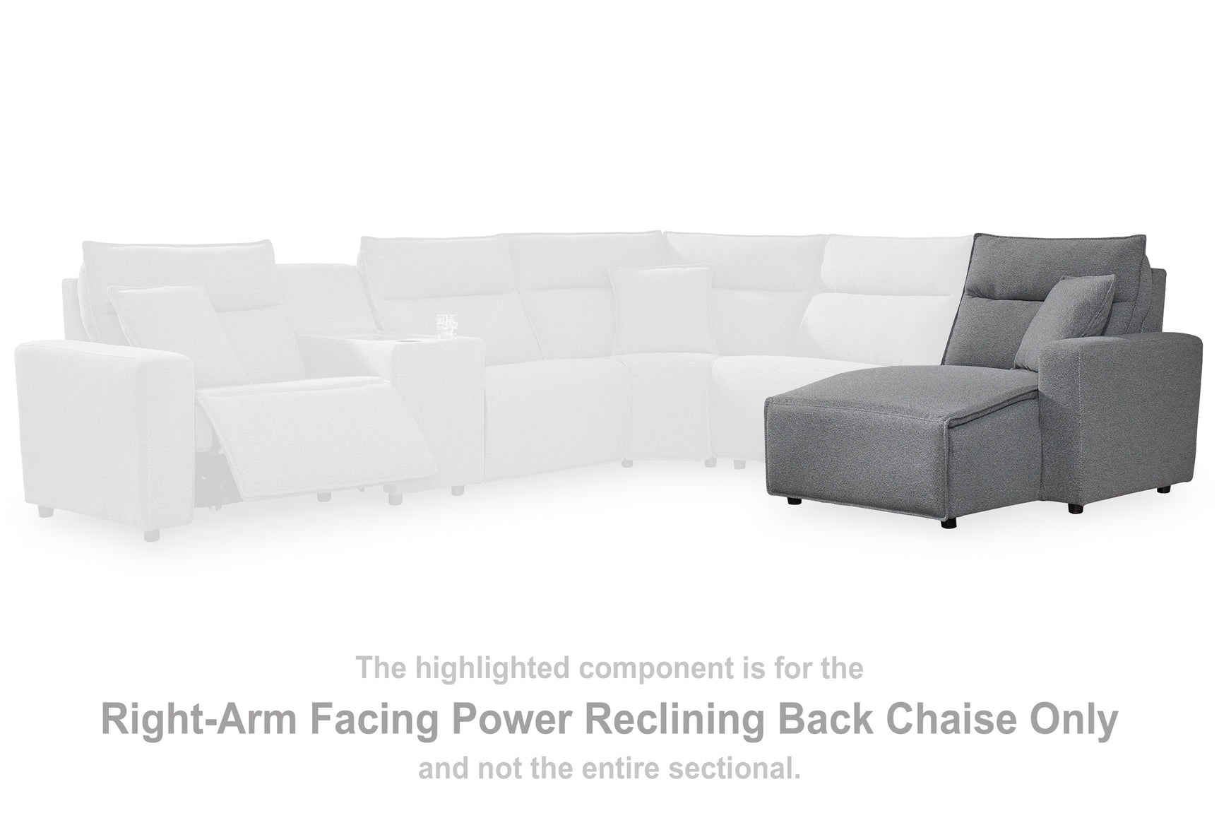 Sam's Furniture - Ashley Furniture - ModMax II Sectional - RAF Press Back Power Chaise / Salt and Pepper - 6590697