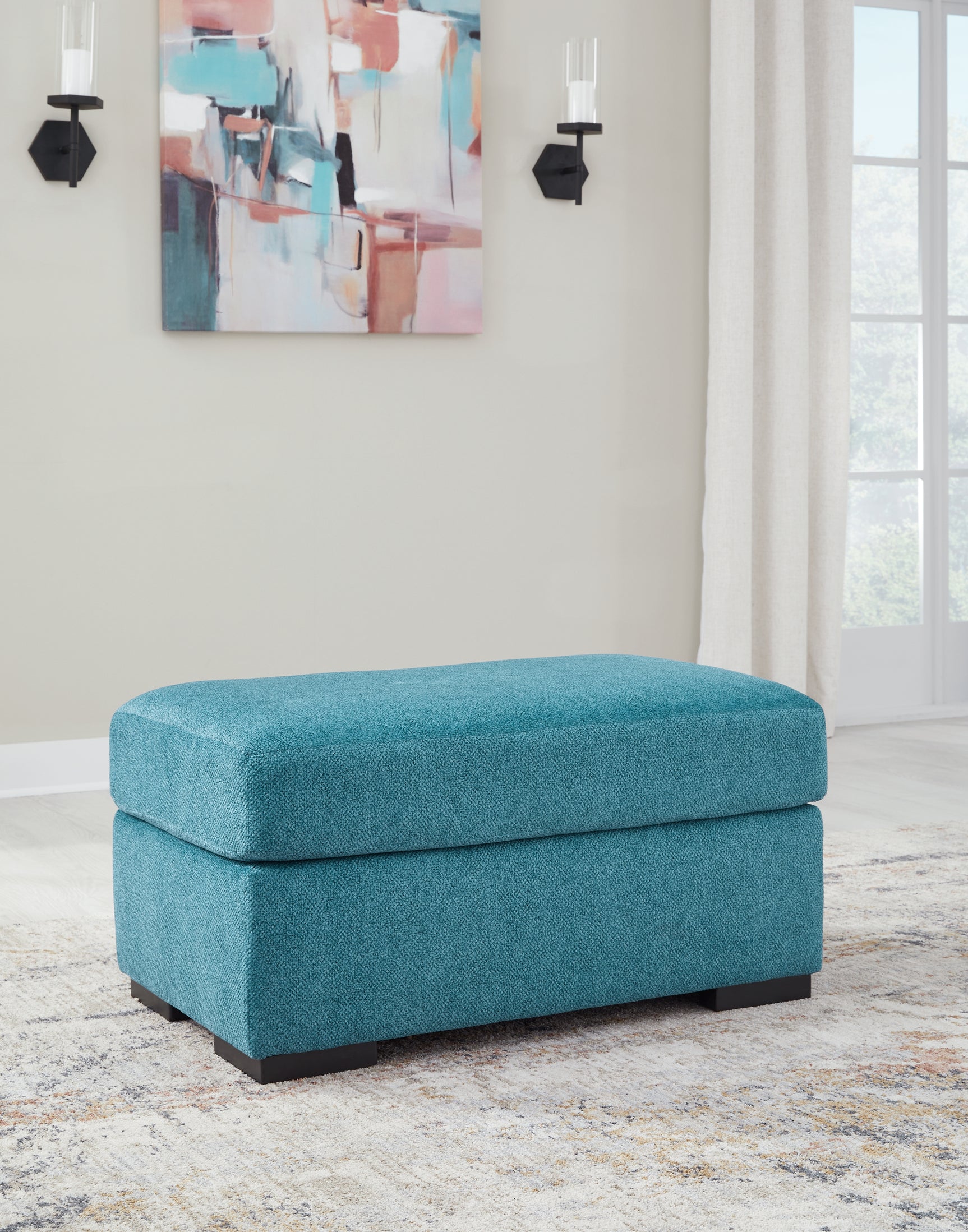 Sam's Furniture - Ashley Furniture - Keerwick Living Room - Ottoman / Teal - 6750714