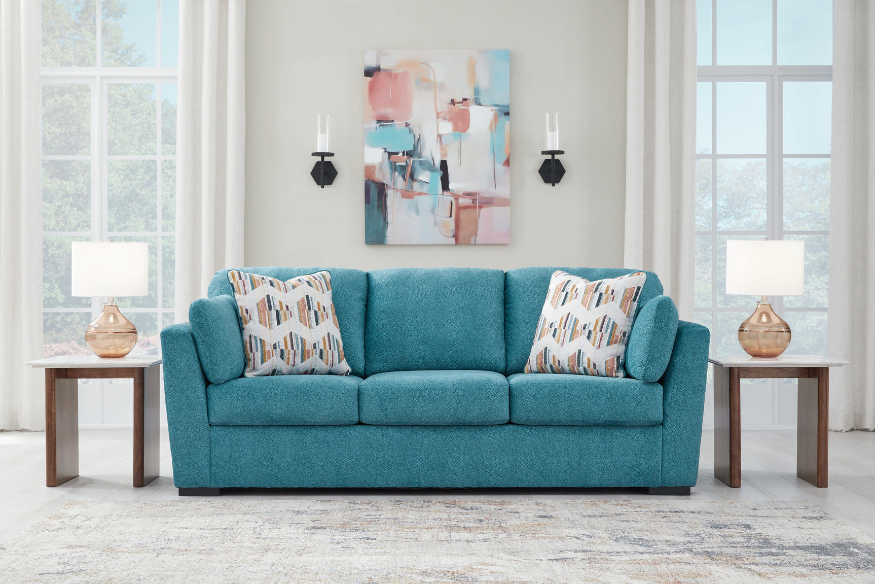 Sam's Furniture - Ashley Furniture - Keerwick Living Room - Sofa / Teal - 6750738