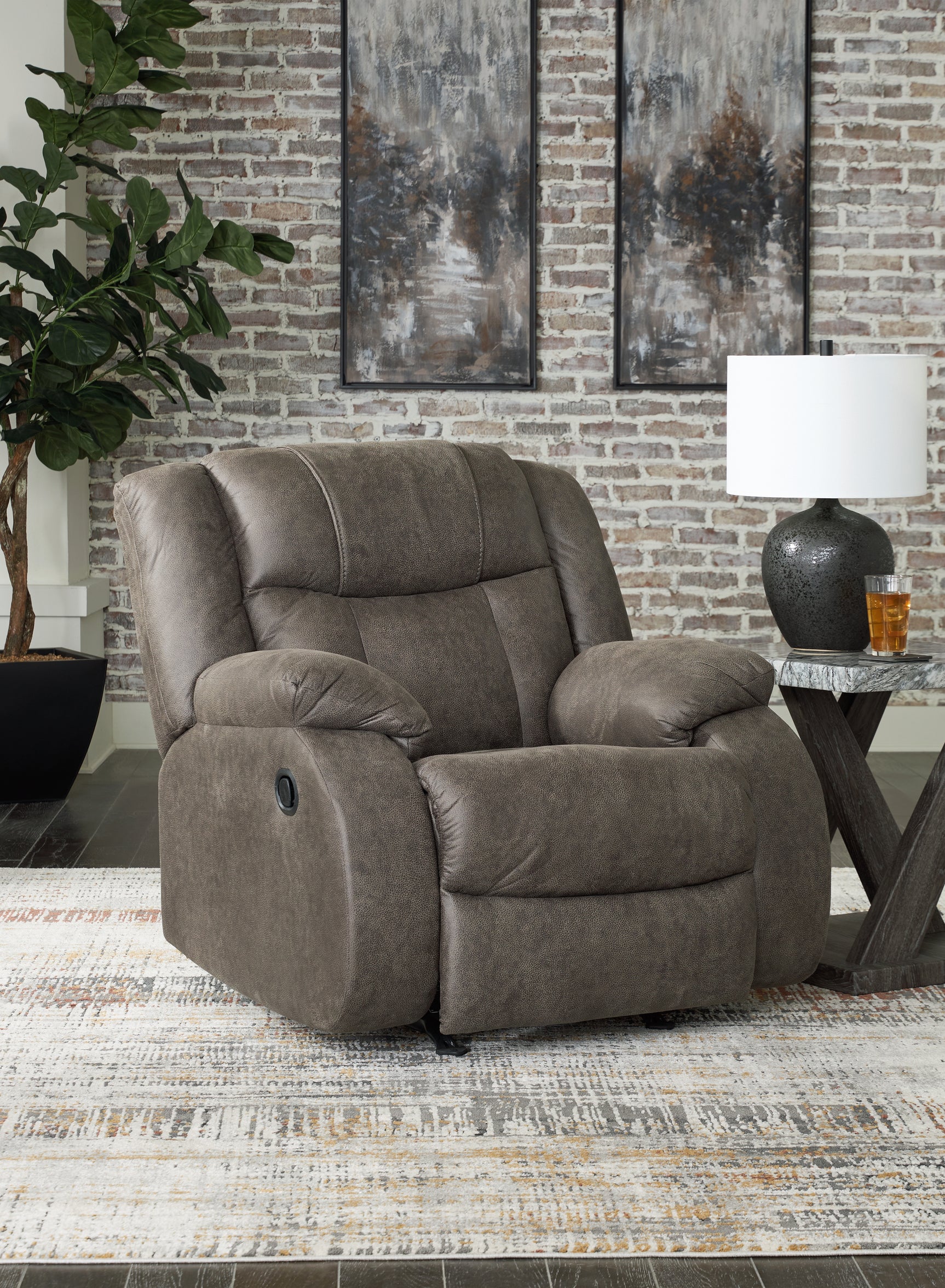 Sam's Furniture - Ashley Furniture - First Base Living Room - Reclining Sofa / Gunmetal - 6880488