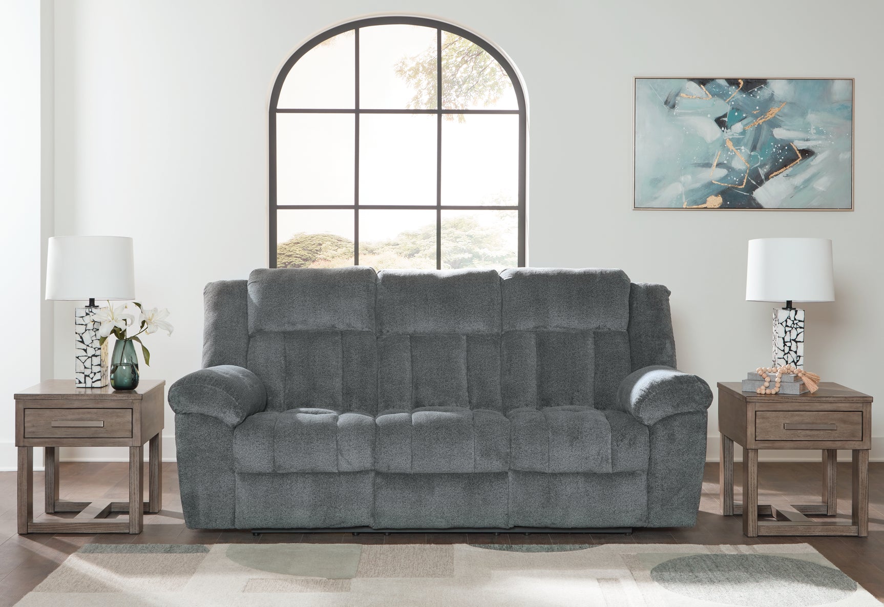 Sam's Furniture - Ashley Furniture - Tip-Off Living Room - PWR REC Sofa with ADJ Headrest / Slate - 6930415