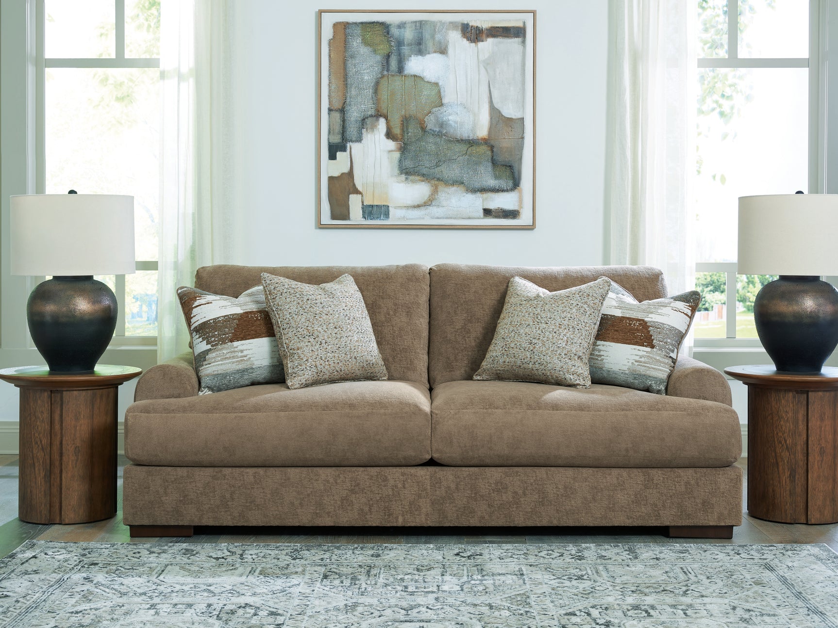 Sam's Furniture - Ashley Furniture - Jayne Park Living Room - Sofa / Pecan - PC8150538
