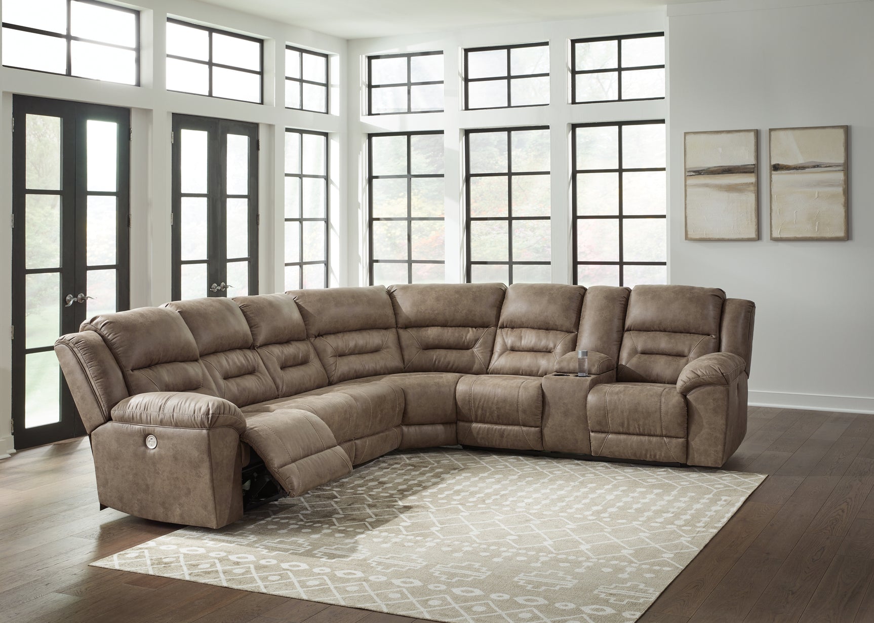 Sam's Furniture - Ashley Furniture - Ravenel Sectional - 3-Piece Power Reclining Sectional / Fossil - 83106S2