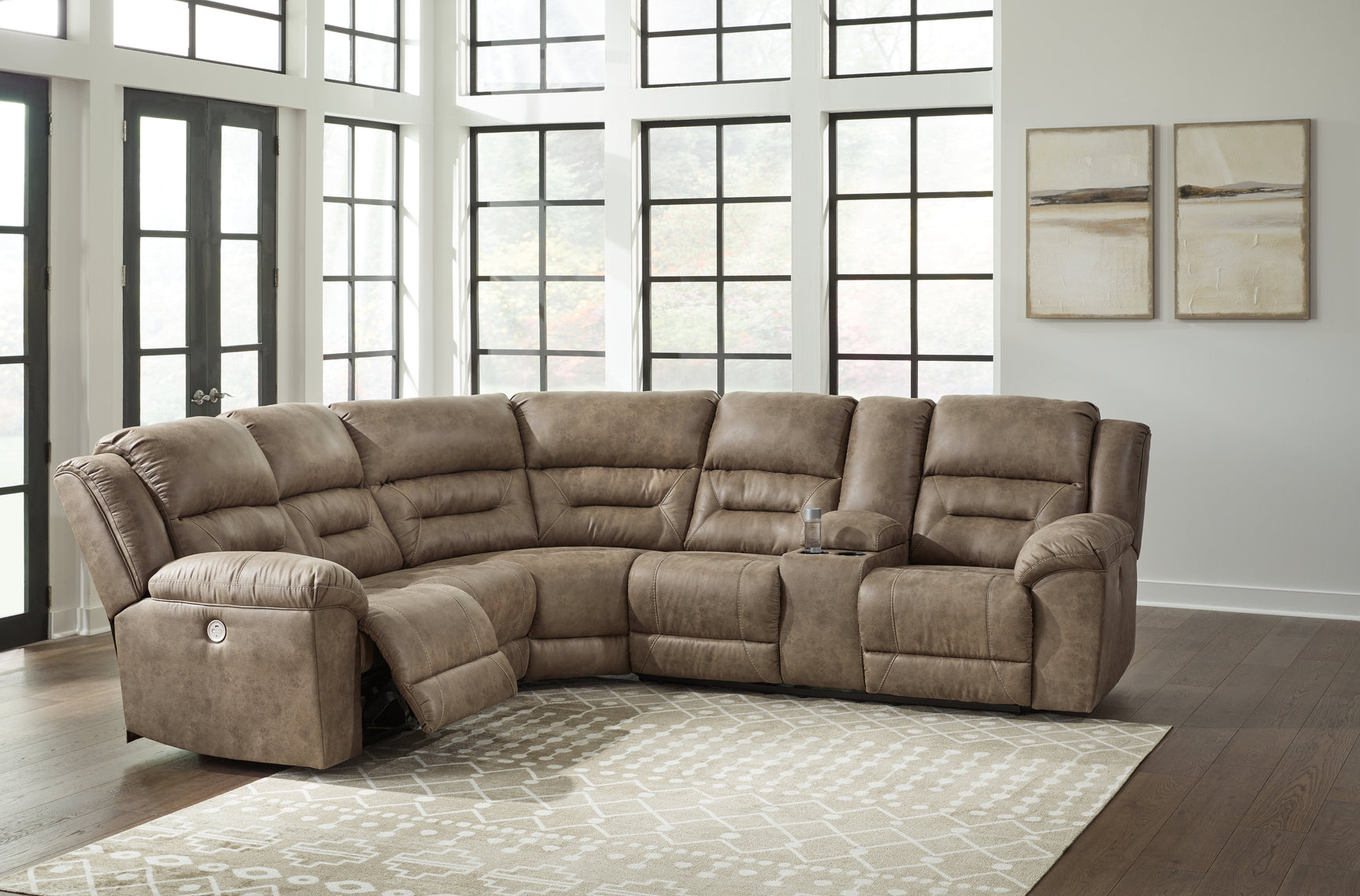 Sam's Furniture - Ashley Furniture - Ravenel Sectional - 3-Piece Power Reclining Sectional / Fossil - 83106S2