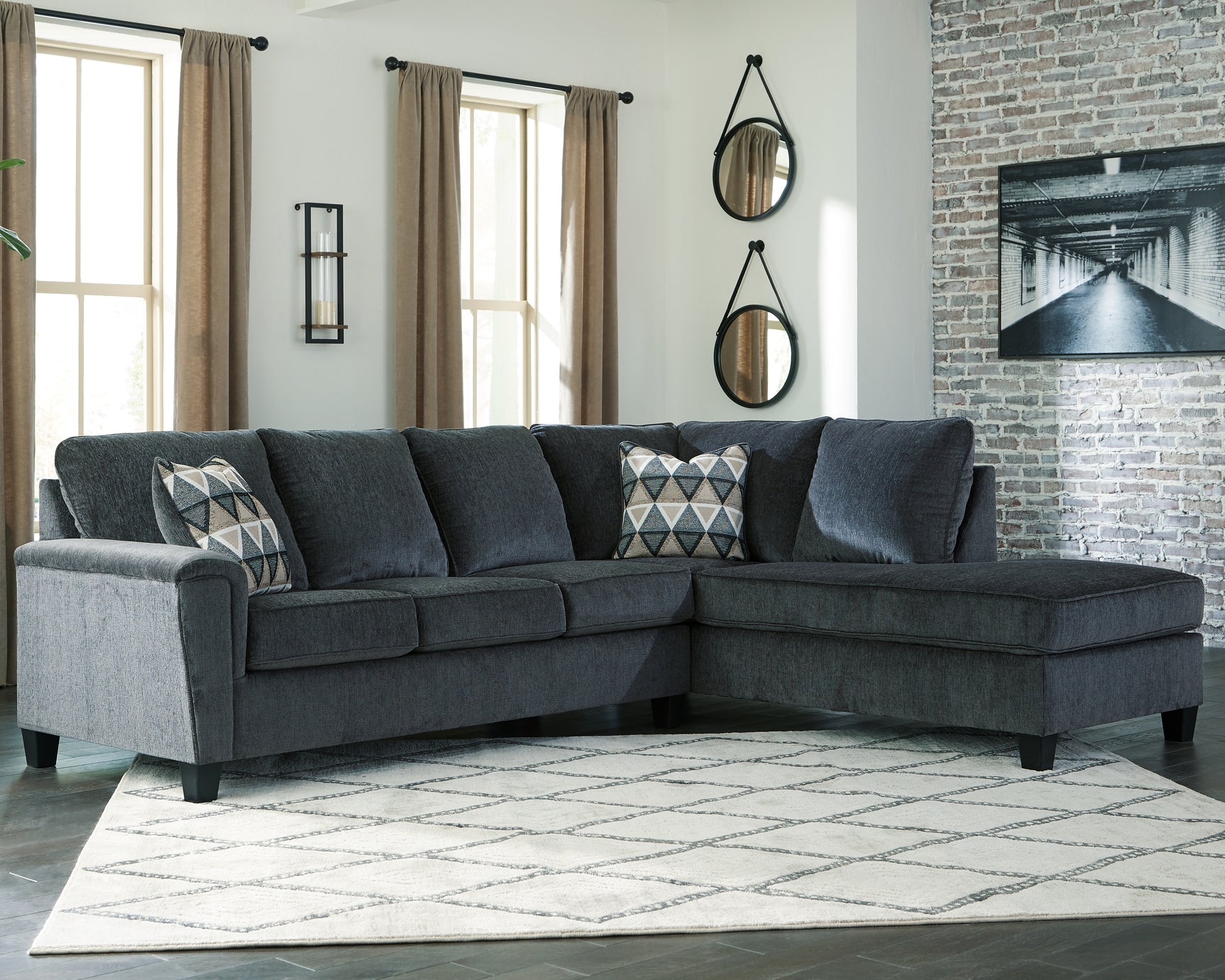 Sam's Furniture - Ashley Furniture - Abinger Sectional - LAF 2-Piece Sectional with Chaise / Smoke - 83905S2
