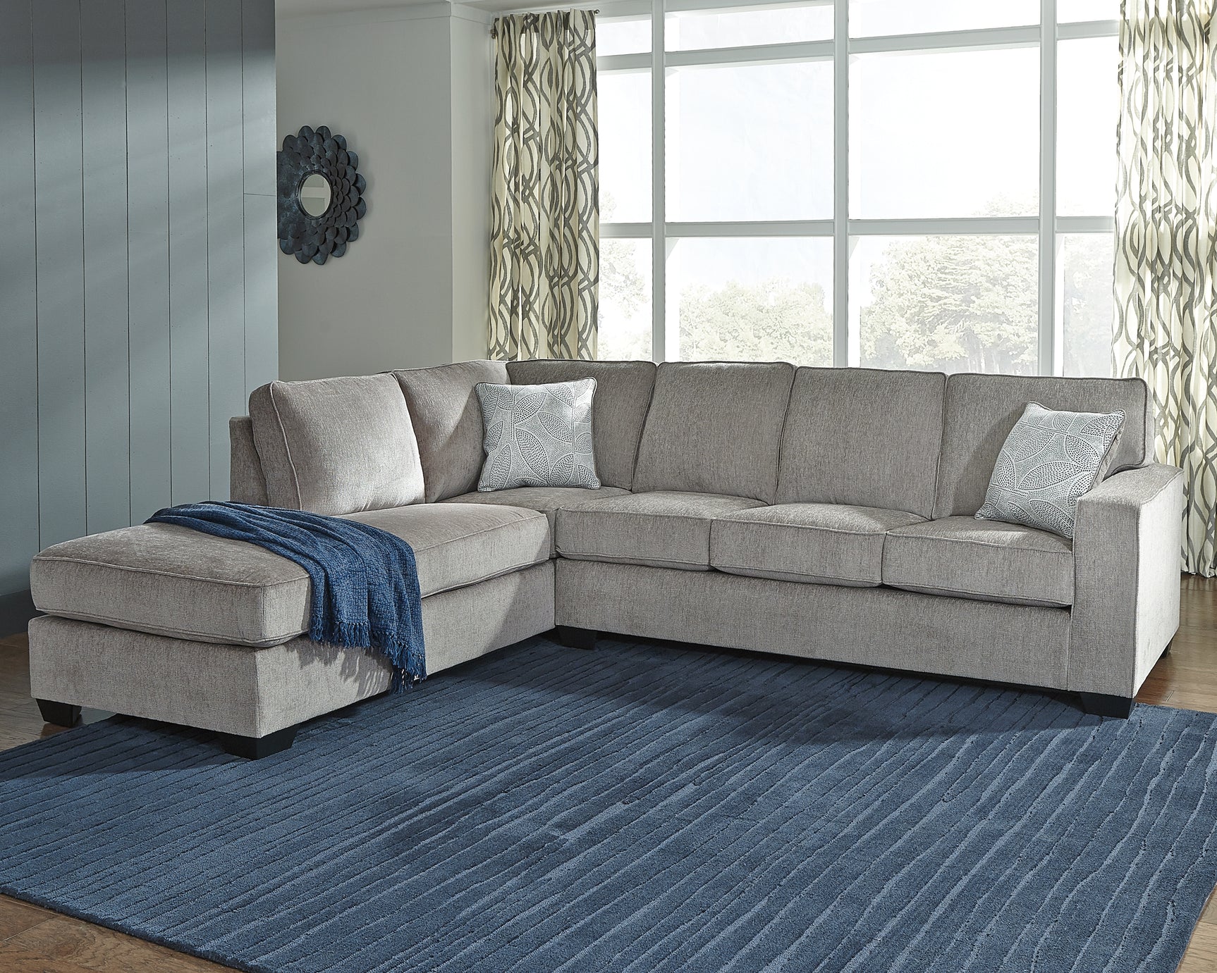 Sam's Furniture - Ashley Furniture - Altari Sectional - RAF 2-Piece Sectional with Chaise / Alloy - 87214S1