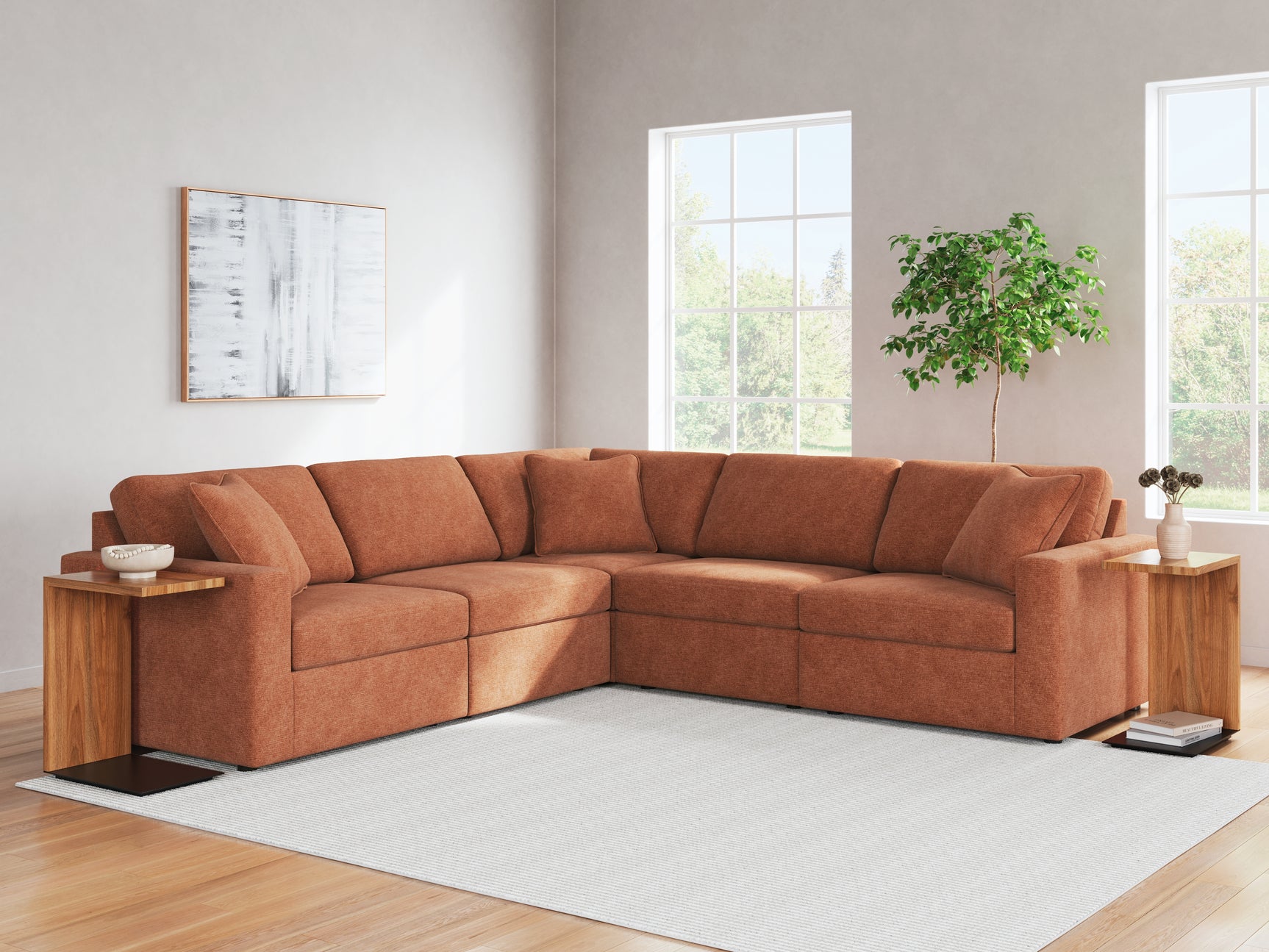 Sam's Furniture - Ashley Furniture - Modmax Sectional - RAF 5-Piece Sectional / Spice - 92102S6