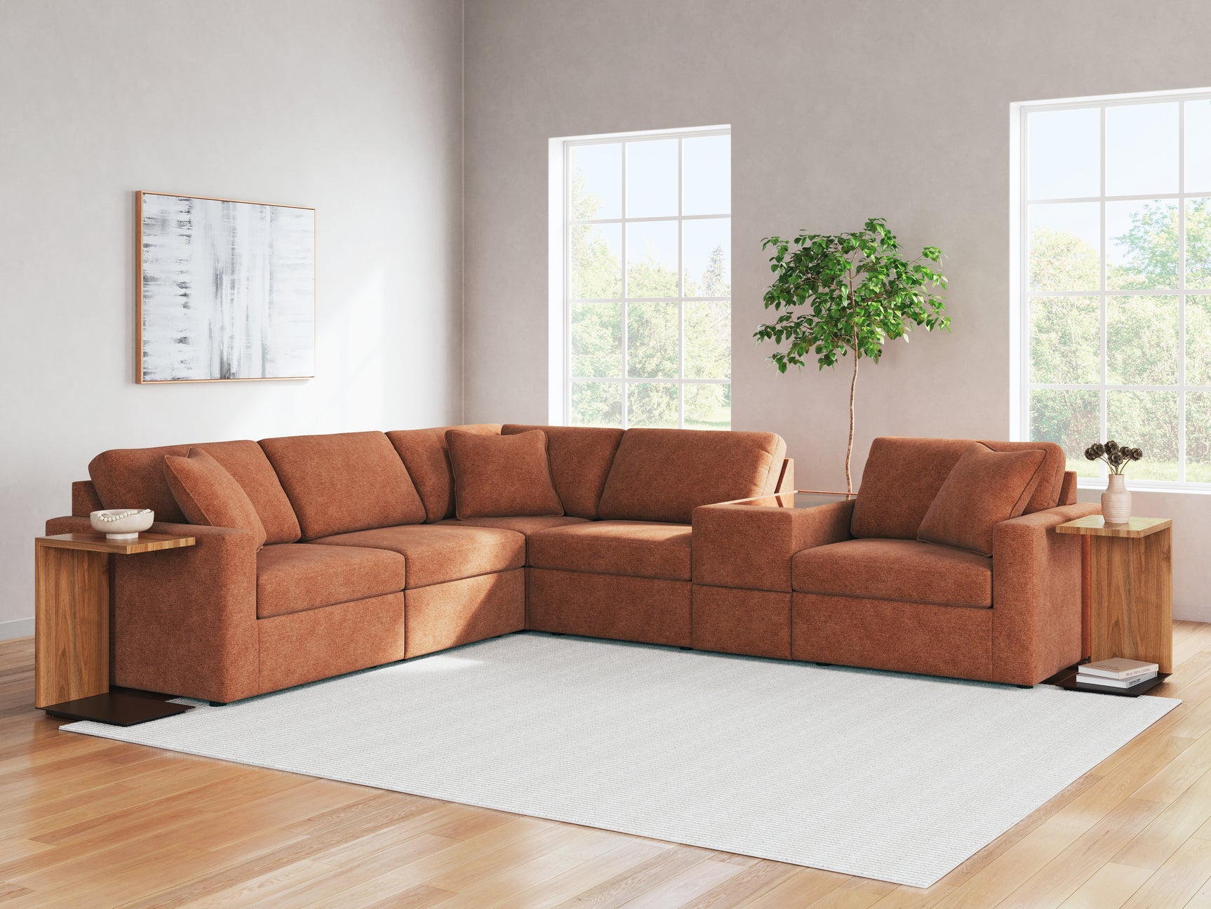 Sam's Furniture - Ashley Furniture - Modmax Sectional - RAF 6-Piece Sectional / Spice - 92102S7