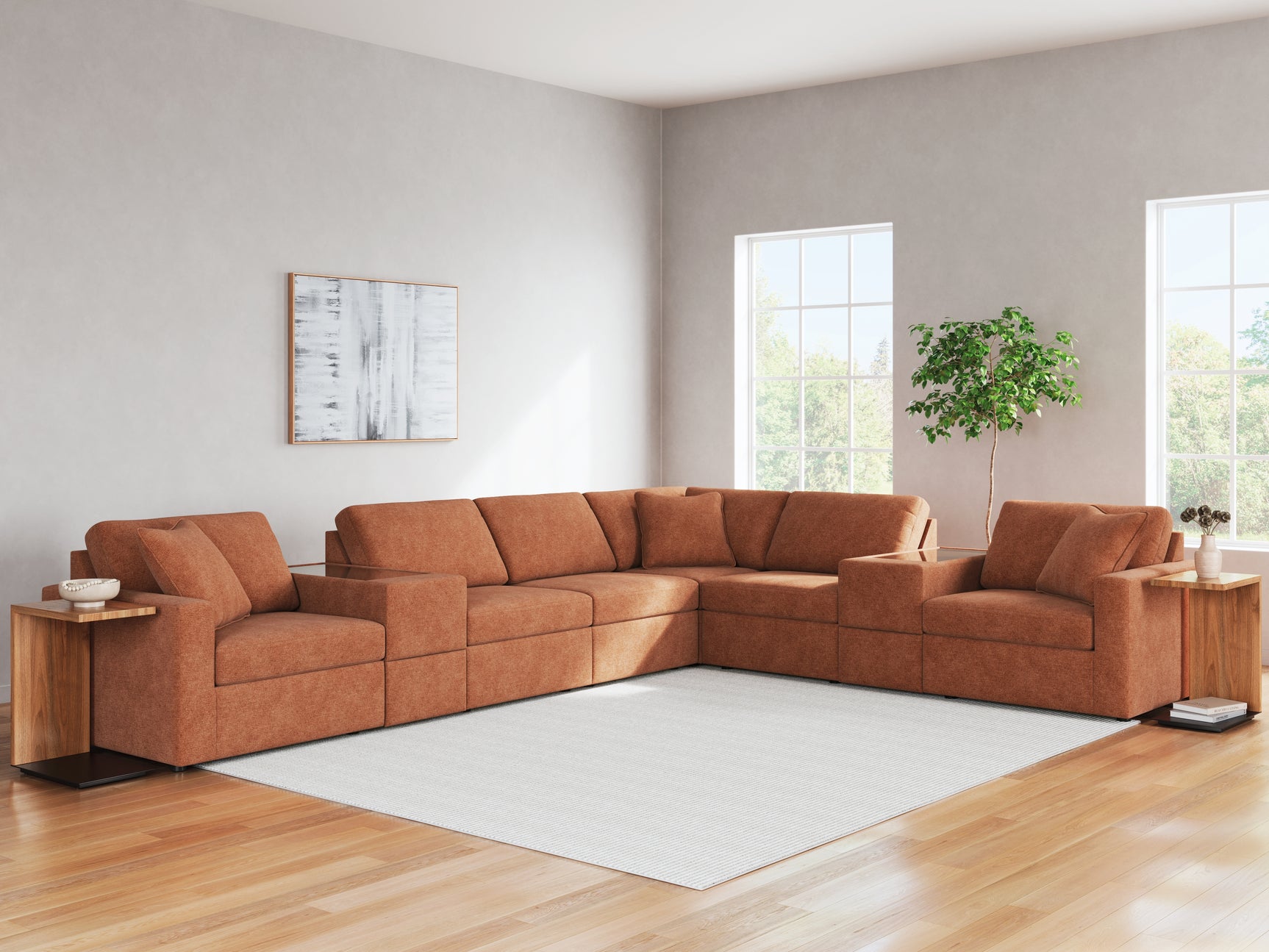 Sam's Furniture - Ashley Furniture - Modmax Sectional - RAF 8-Piece Sectional / Spice - 92102S11