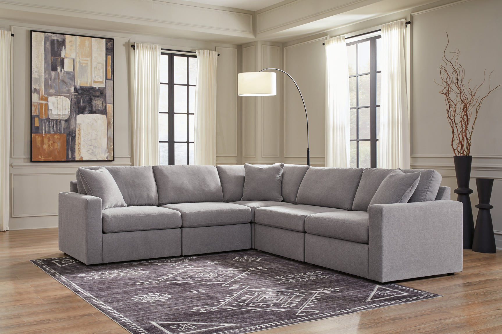 Sam's Furniture - Ashley Furniture - Modmax Sectional - RAF 5-Piece Sectional / Granite - 92104S6