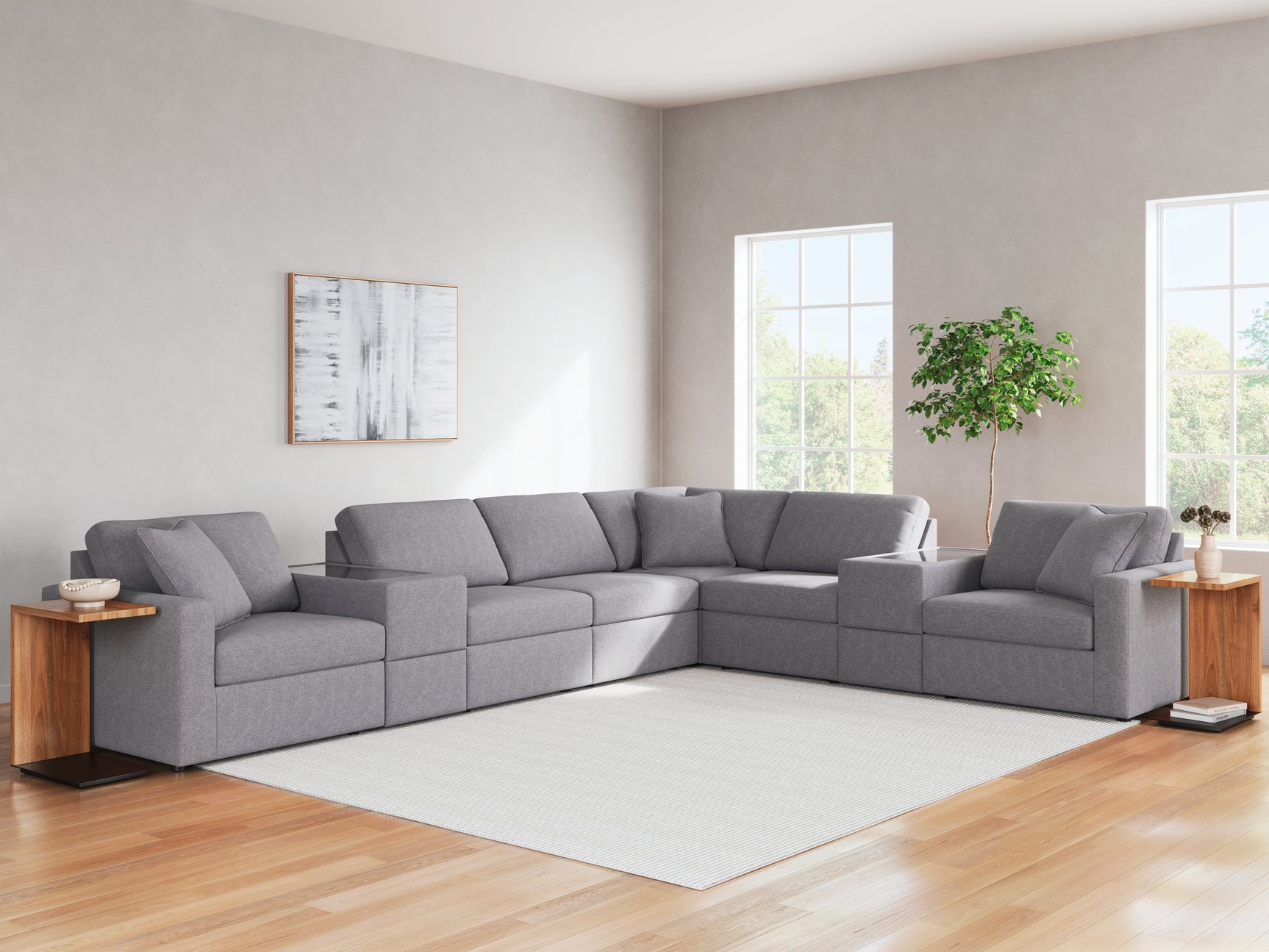 Sam's Furniture - Ashley Furniture - Modmax Sectional - RAF 8-Piece Sectional / Granite - 92104S11