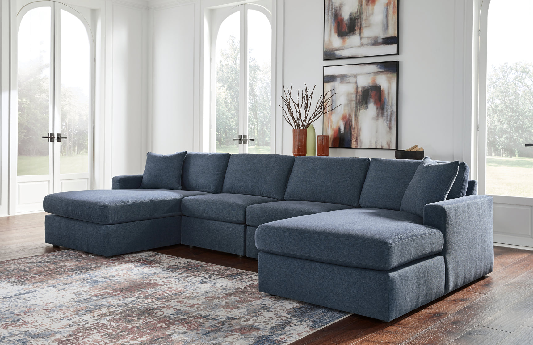 Sam's Furniture - Ashley Furniture - Modmax Sectional - RAF 4-Piece Sectional with Chaise / Ink - 92121S19