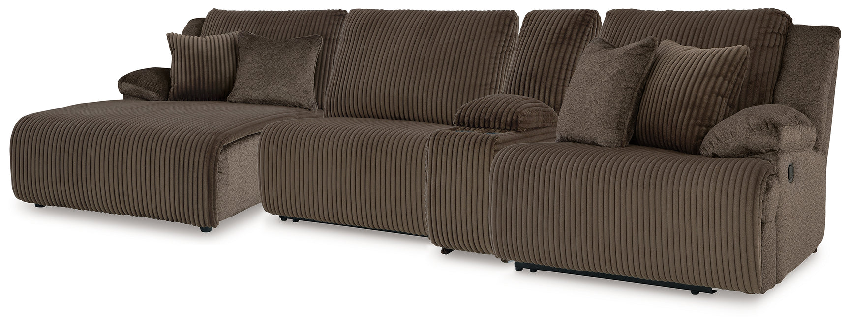Sam's Furniture - Ashley Furniture - Top Tier Sectional - 4-Piece Reclining Sectional with Chaise / Chocolate - 92705S12